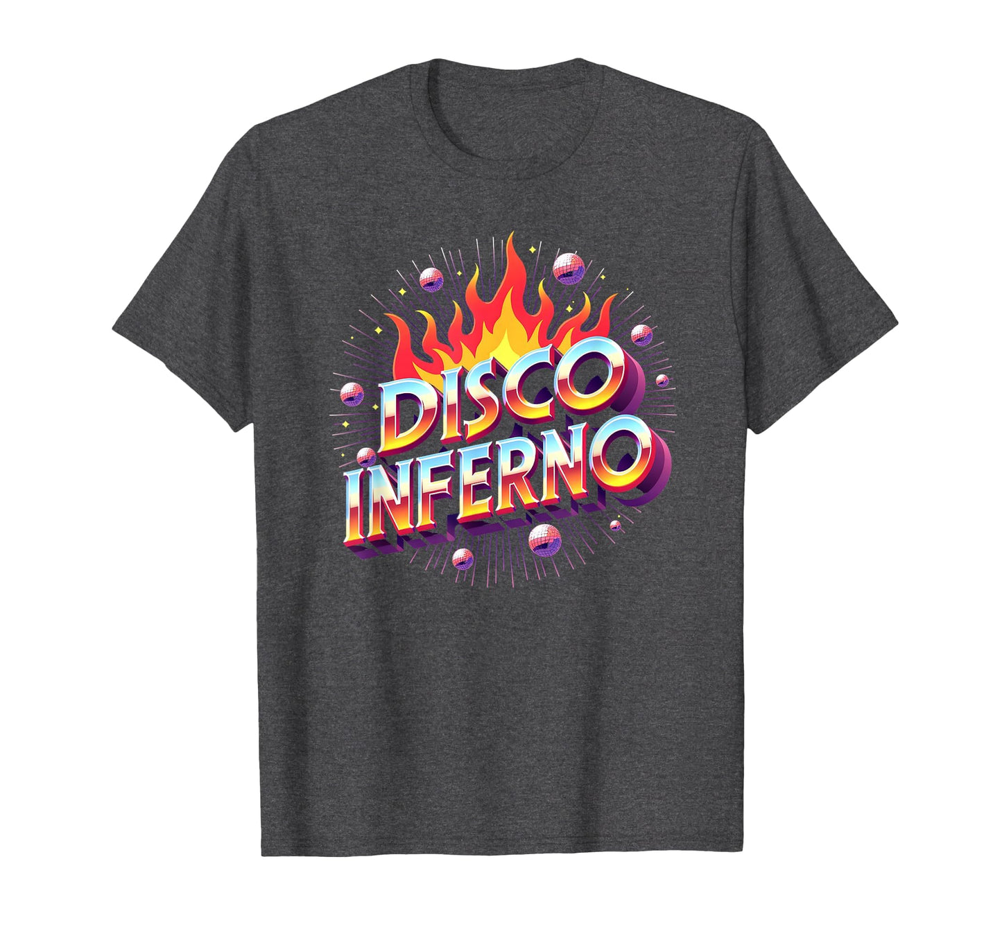 Disco Inferno Dance Party Fever Art Dark T-Shirt - Graphic Print Unisex - T-Shirt, Sweatshirt, Hoodie