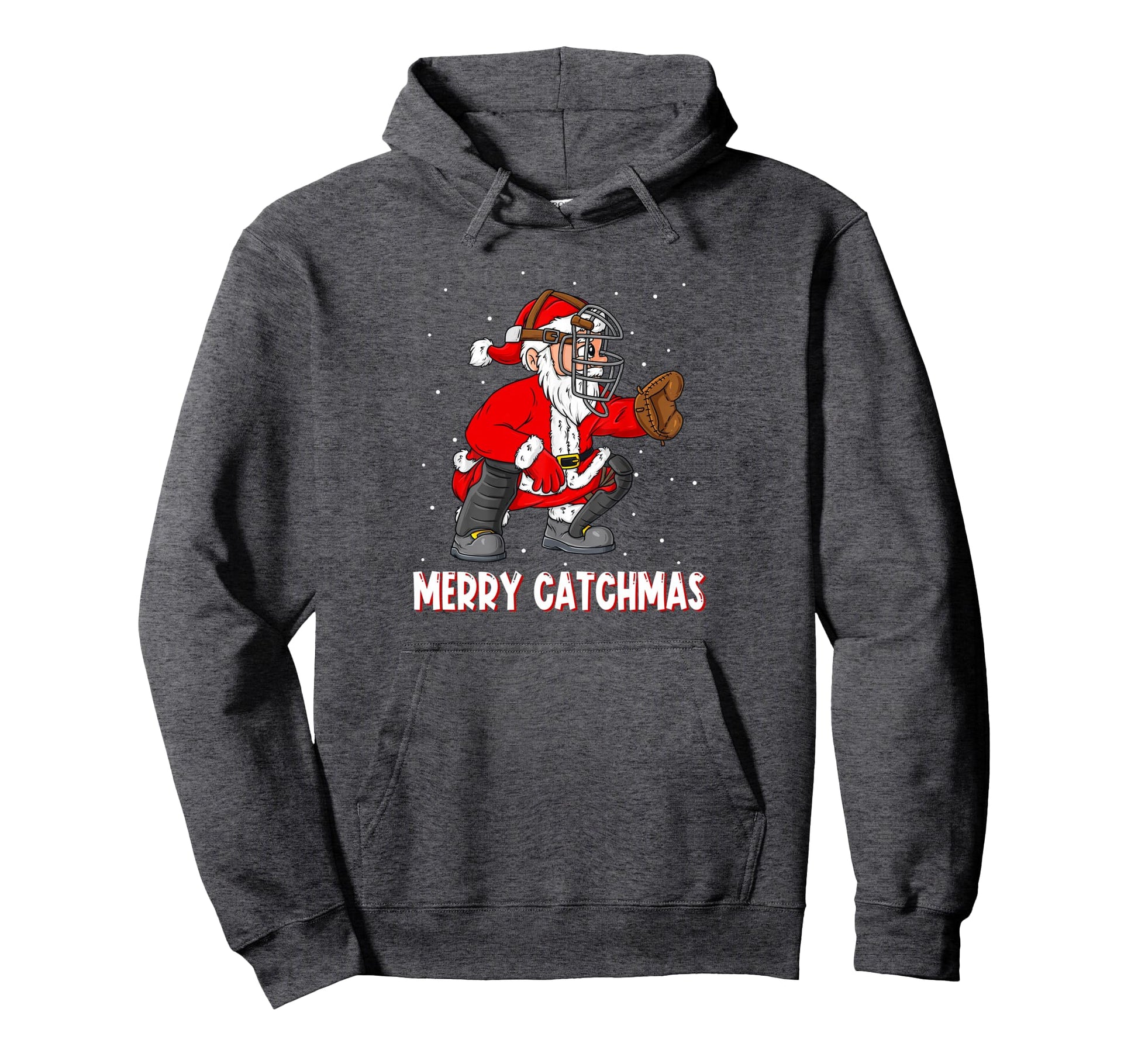 Merry Catchmas Santa Claus Baseball Hoodie - Graphic Print for Adults - T-Shirt, Sweatshirt, Hoodie