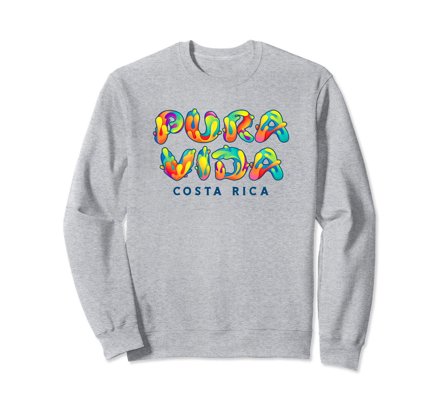 Pura Vida Costa Rica Rainbow Sweatshirt - Fun Novelty Design for Adults - T-Shirt, Sweatshirt, Hoodie