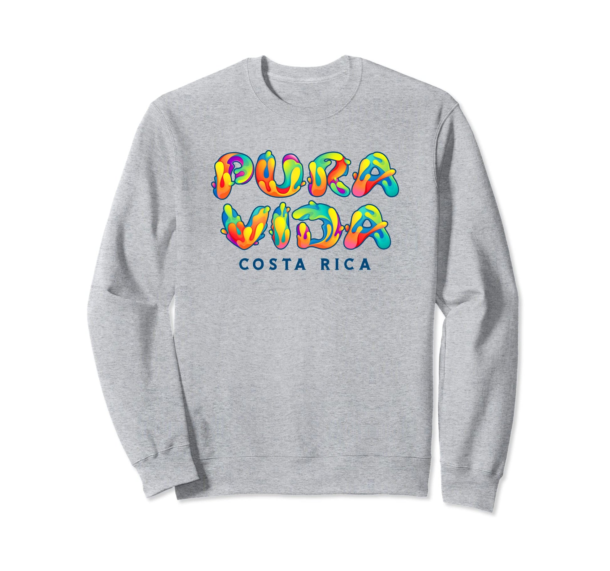 Pura Vida Costa Rica Rainbow Sweatshirt - Fun Novelty Design for Adults - T-Shirt, Sweatshirt, Hoodie