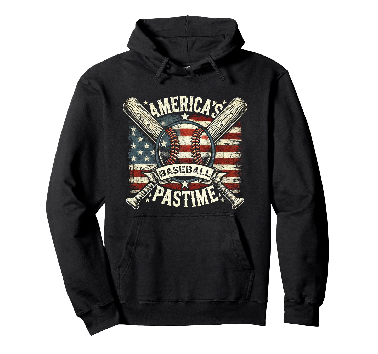 Americas Pastime Sports Fan Baseball Hoodie - Minimalist Print for Adults - T-Shirt, Sweatshirt, Hoodie