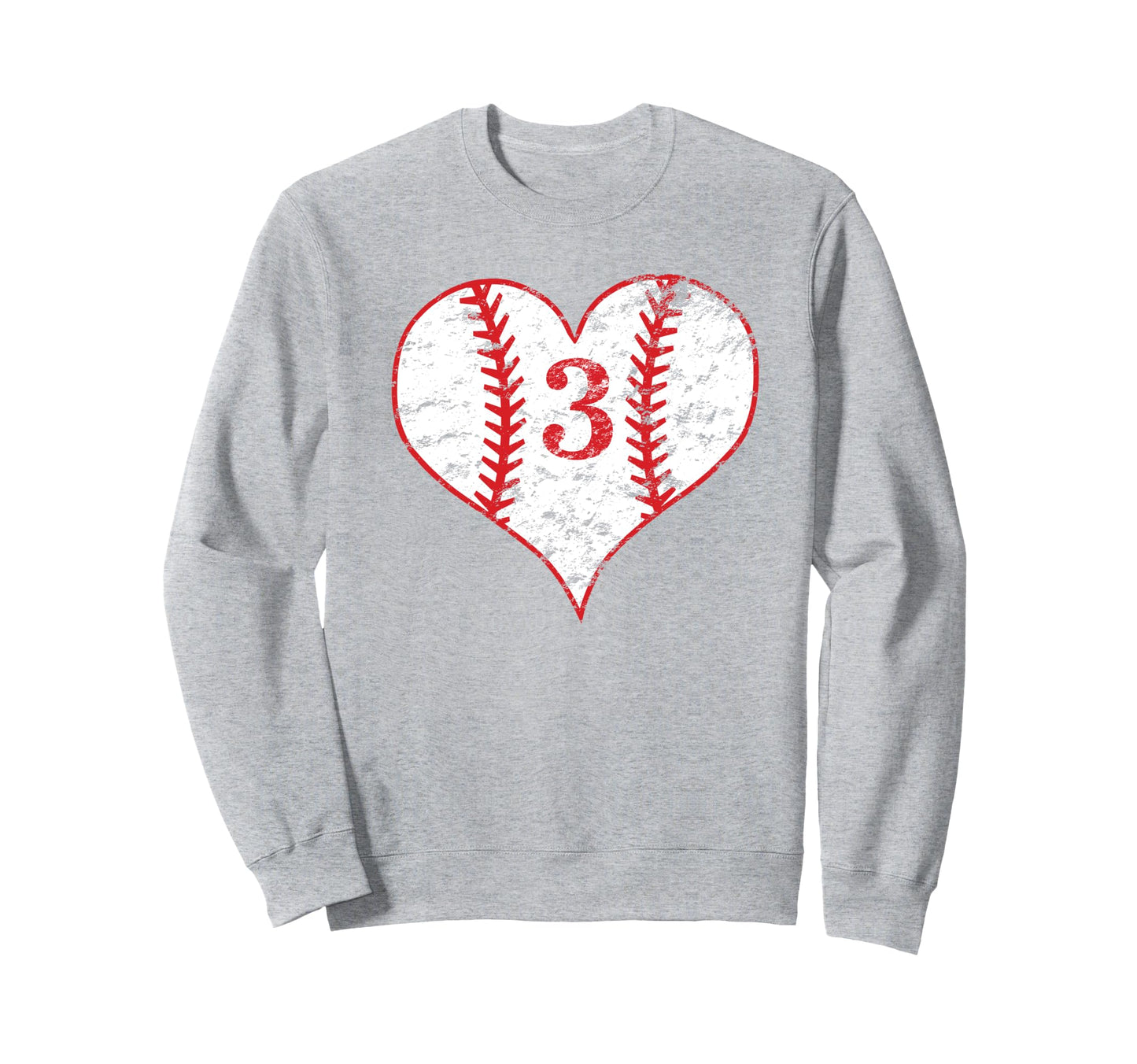Love Baseball Mom 3 Heart 3Rd Birthday Sweatshirt - Streetwear Style Unisex - T-Shirt, Sweatshirt, Hoodie
