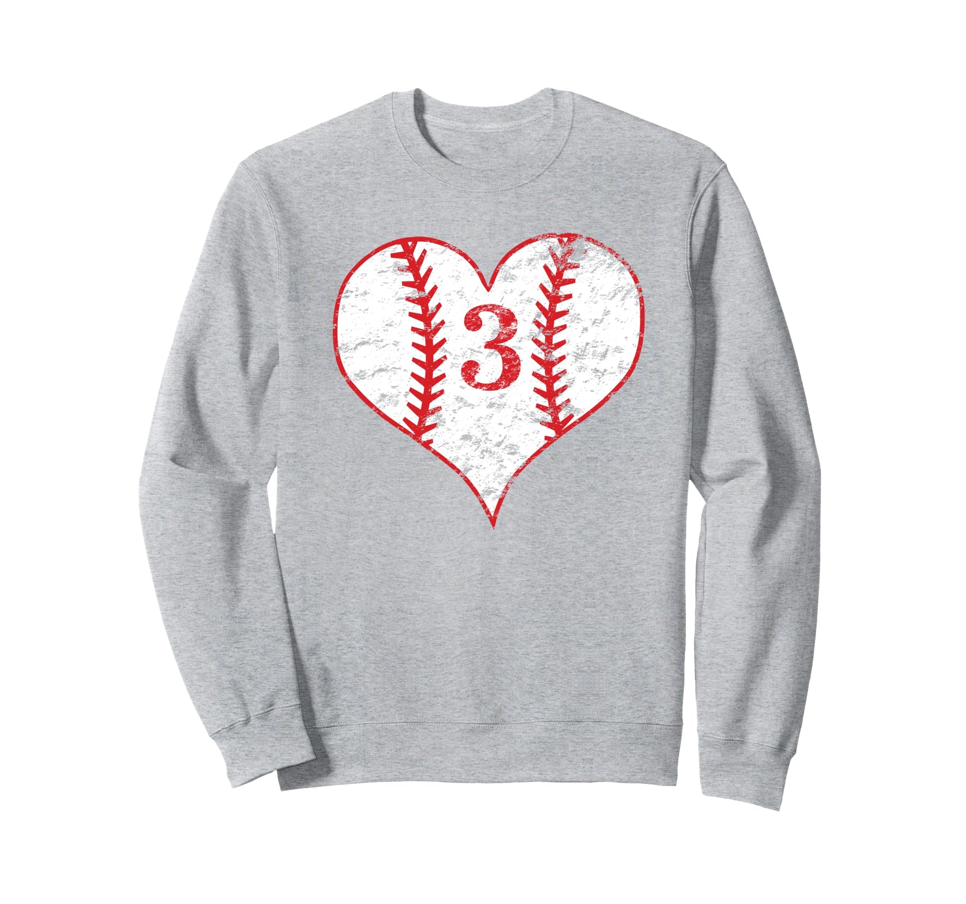 Love Baseball Mom 3 Heart 3Rd Birthday Sweatshirt - Streetwear Style Unisex - T-Shirt, Sweatshirt, Hoodie