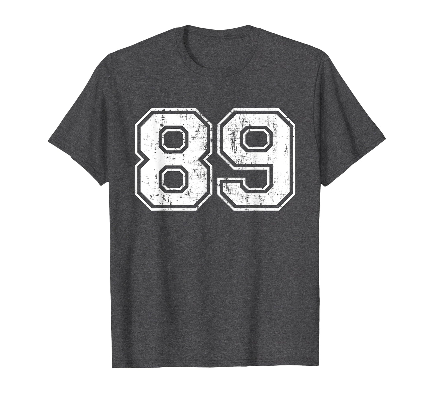 Number 89 Varsity Distressed Sports T-Shirt - Minimalist Print Men Women - T-Shirt, Sweatshirt, Hoodie