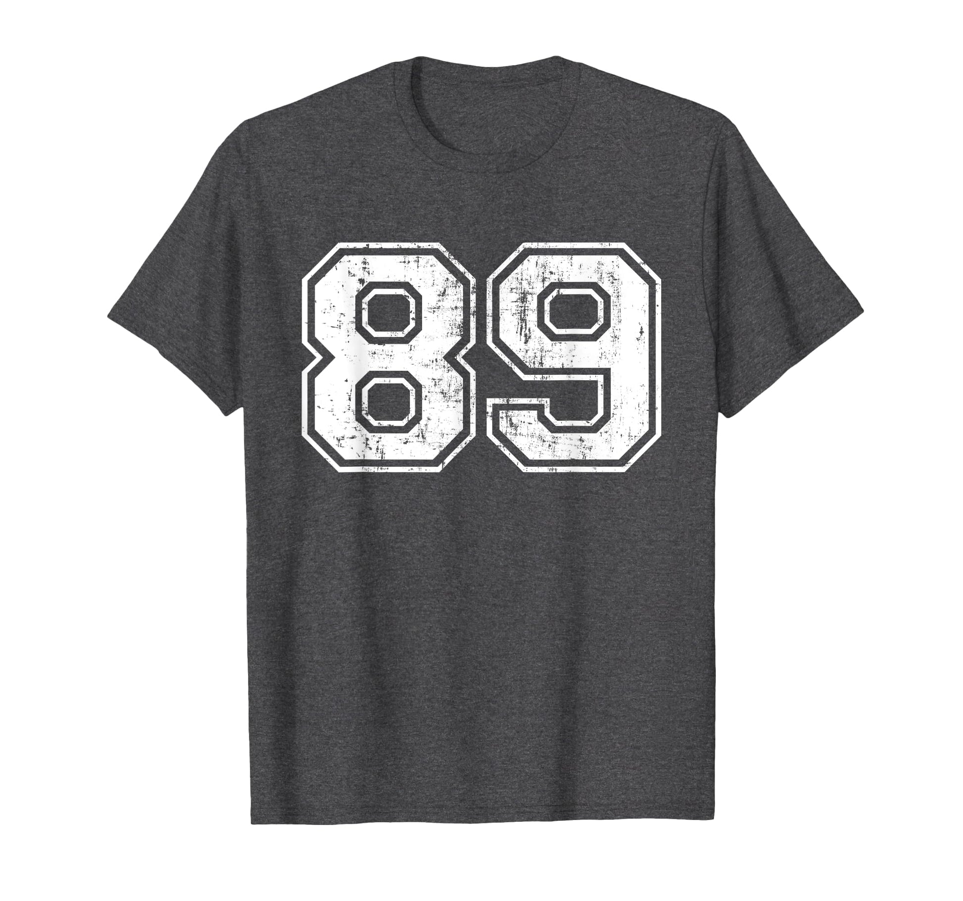 Number 89 Varsity Distressed Sports T-Shirt - Minimalist Print Men Women - T-Shirt, Sweatshirt, Hoodie