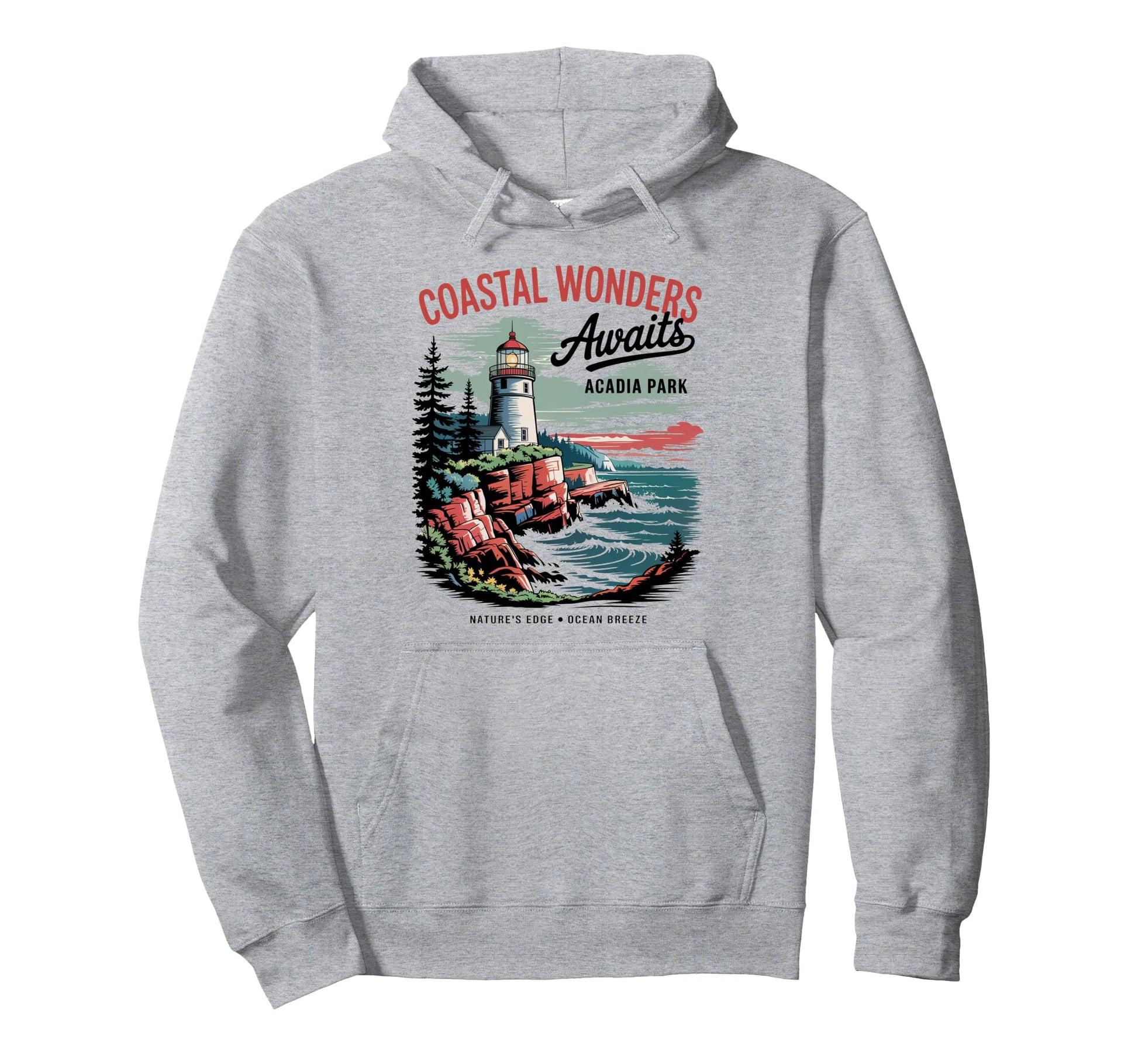 Acadia National Park Coastal Main Hoodie - Custom Art Print Men Women - T-Shirt, Sweatshirt, Hoodie