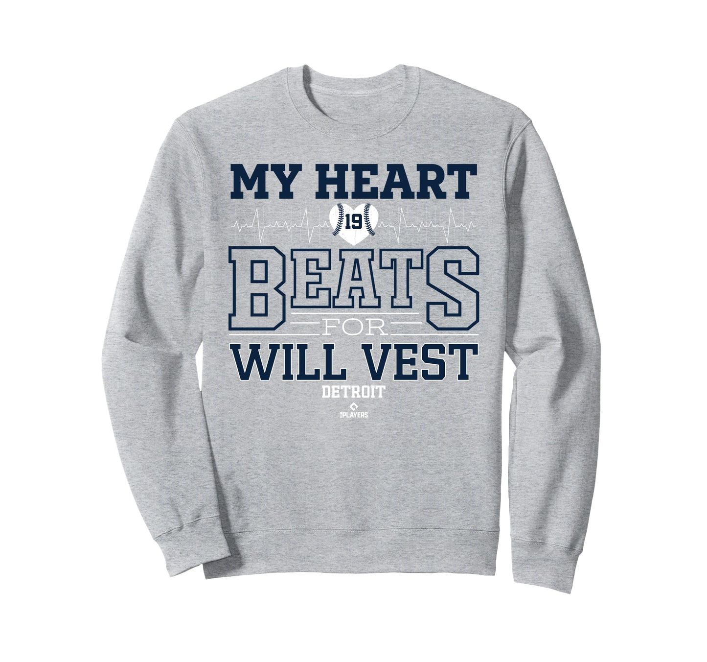 My Heart Beats Will Vest Detroit Sweatshirt - Minimalist Print for Adults - T-Shirt, Sweatshirt, Hoodie