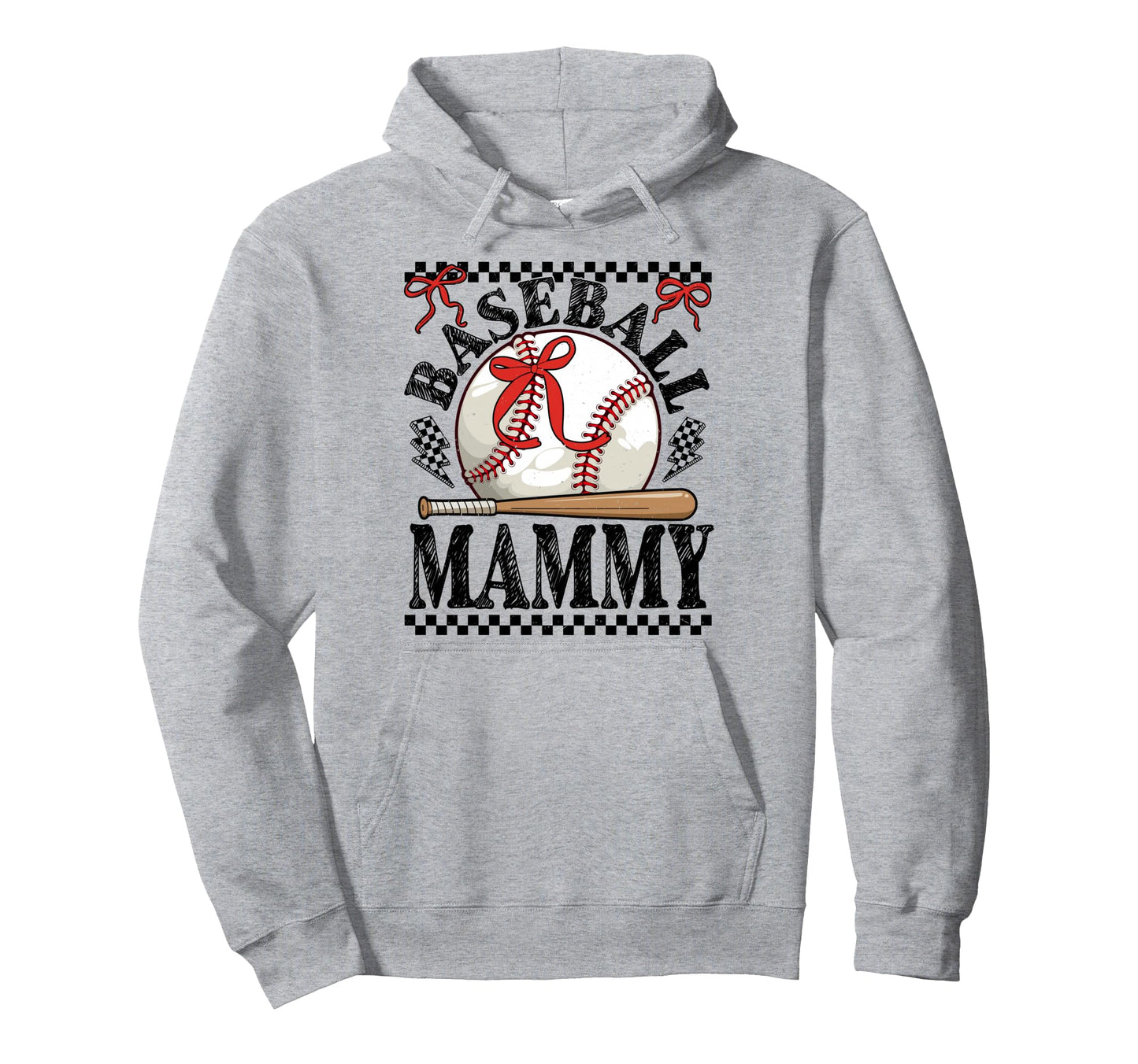 Baseball Mammy Baseball Coquette Bow Hoodie - Aesthetic Graphic for Adults - T-Shirt, Sweatshirt, Hoodie