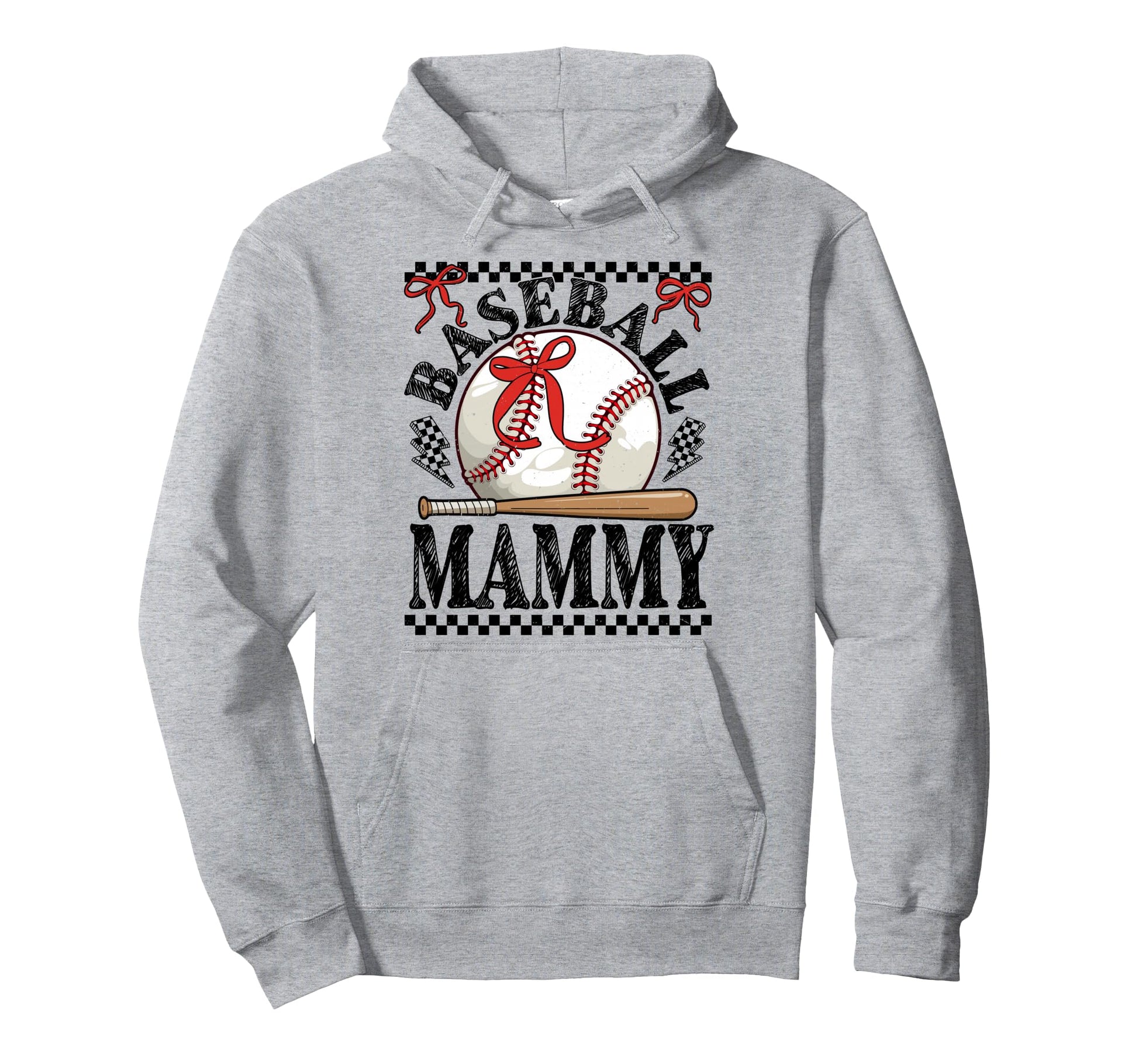 Baseball Mammy Baseball Coquette Bow Hoodie - Aesthetic Graphic for Adults - T-Shirt, Sweatshirt, Hoodie