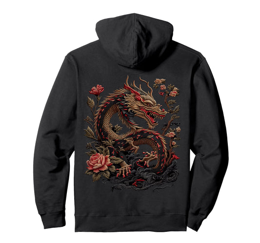 Aesthetic Back Dragon Y2K Streetwear Hoodie - Custom Art Print for Adults - T-Shirt, Sweatshirt, Hoodie