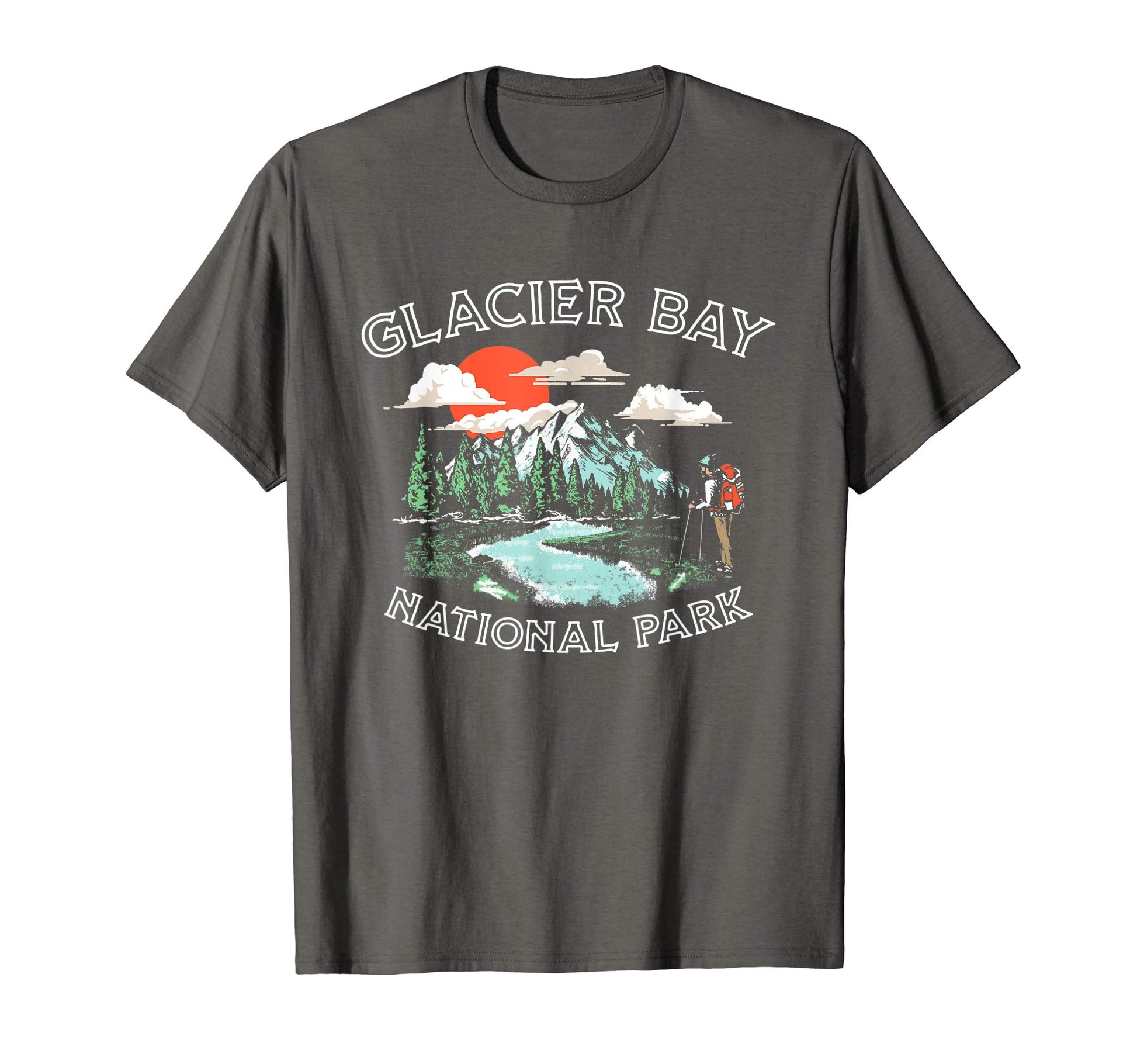 Glacier Bay National Park Alaska Hiker T-Shirt - Custom Art Print Unisex - T-Shirt, Sweatshirt, Hoodie