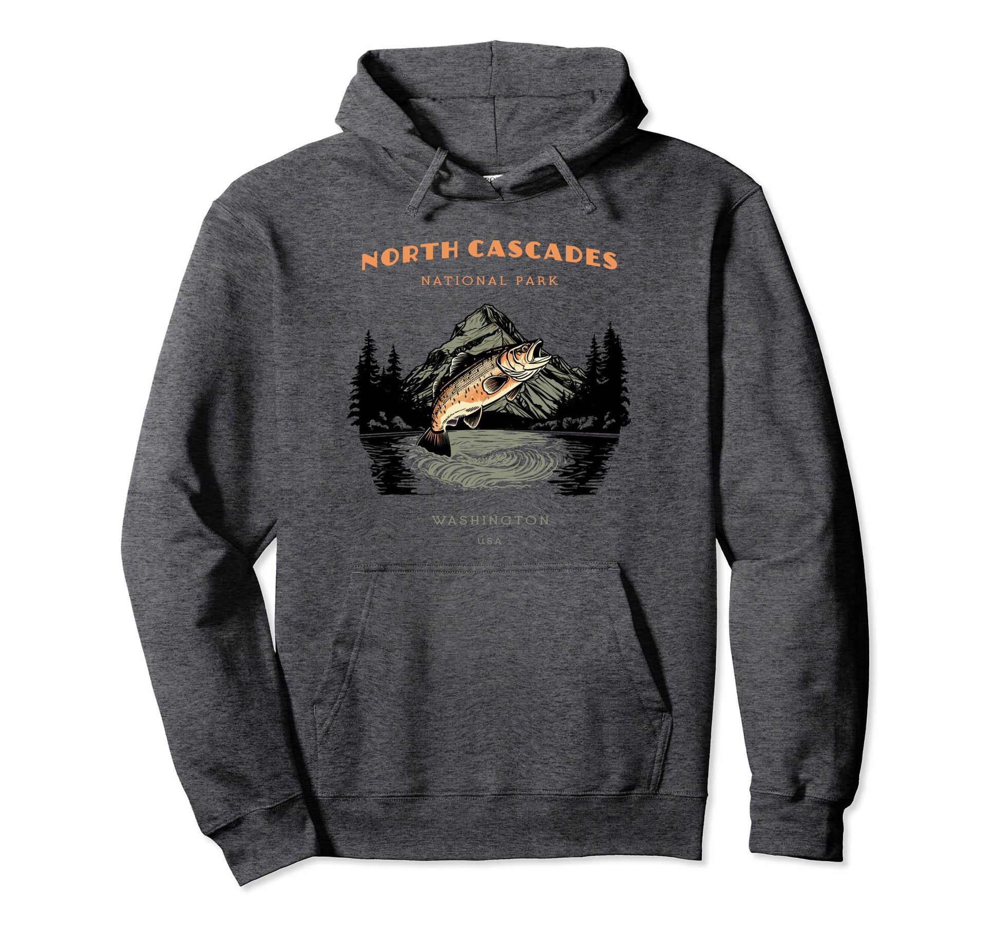 North Cascades National Park Fishing Hoodie - Novelty Apparel for Adults - T-Shirt, Sweatshirt, Hoodie