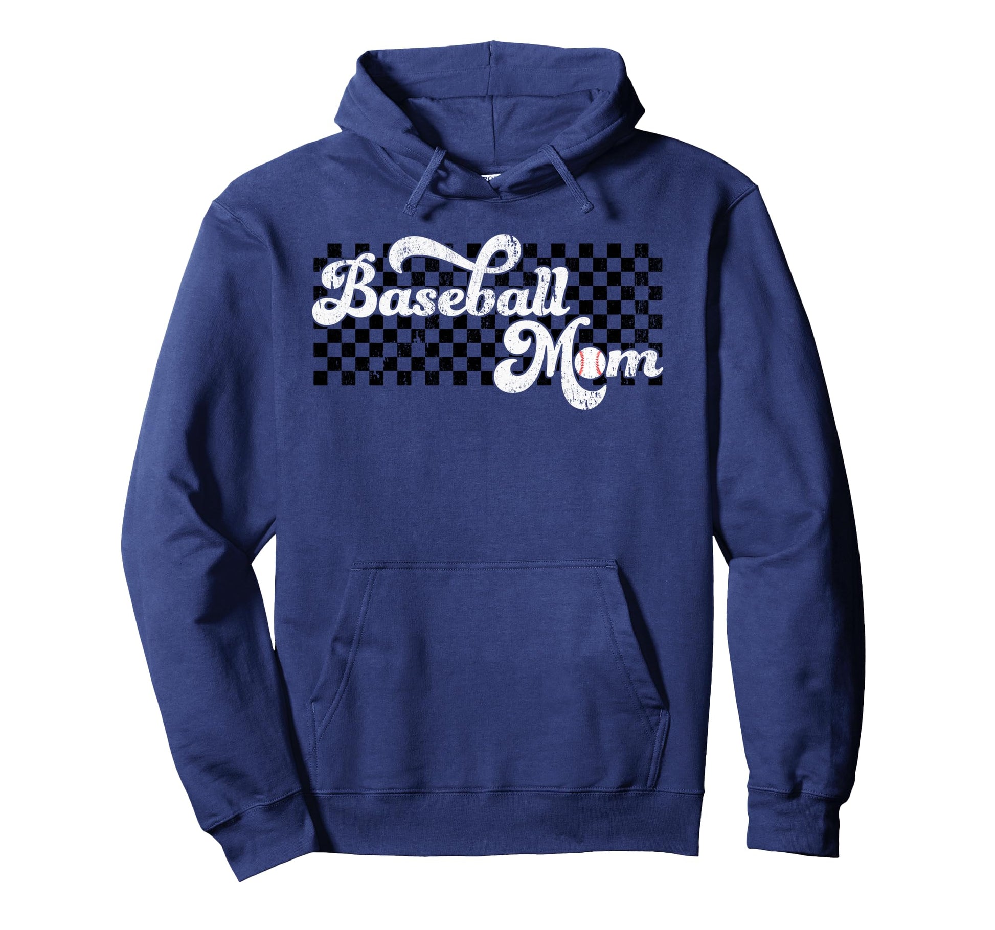 Baseball Mom Baseball Mama Checkered Hoodie - Custom Art Print Unisex - T-Shirt, Sweatshirt, Hoodie