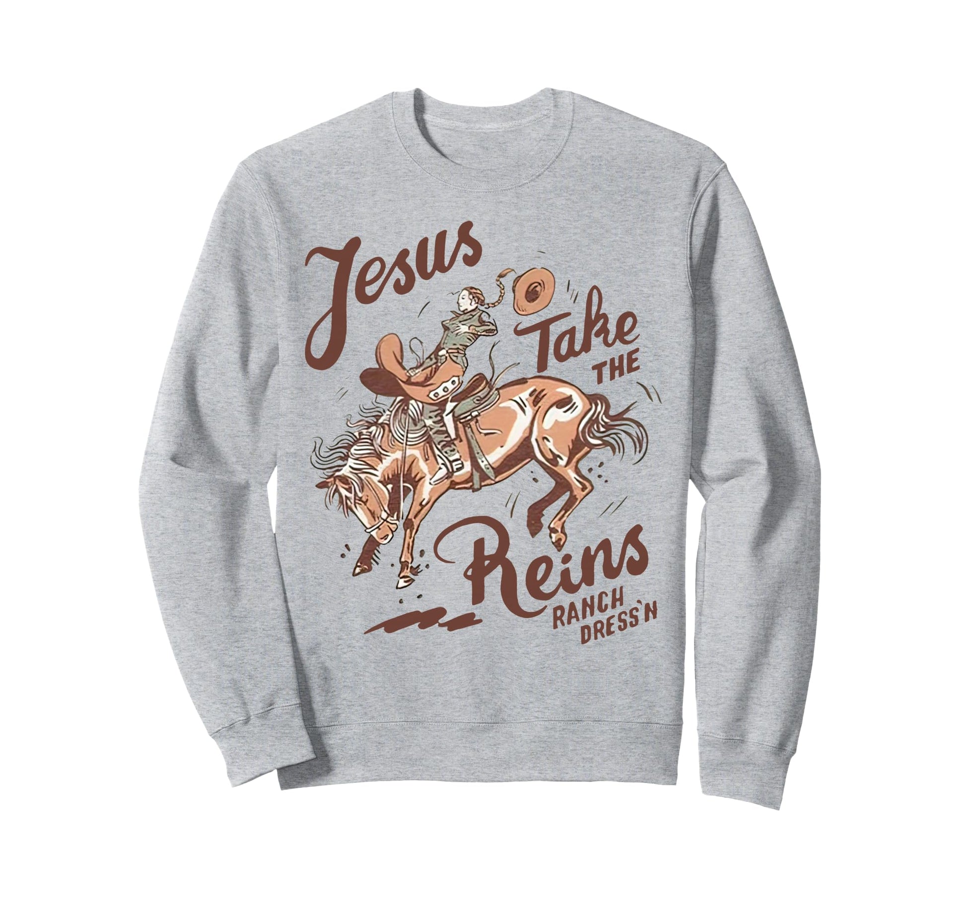 Jesus Take Reins Cowboy Sweatshirt - Aesthetic Graphic Unisex - T-Shirt, Sweatshirt, Hoodie