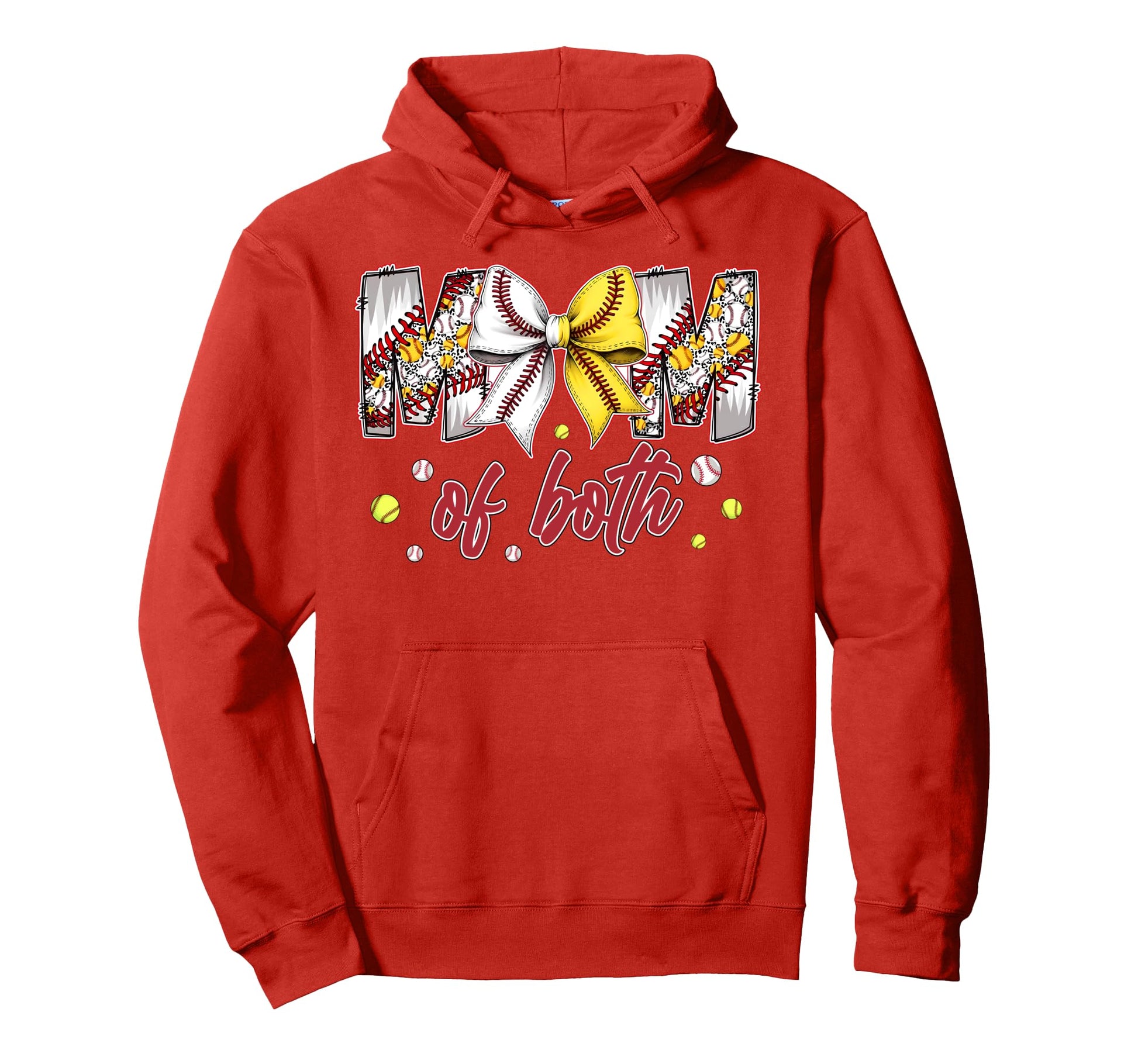 Mom Both Baseball Softball Coquette Hoodie - Streetwear Style Men Women - T-Shirt, Sweatshirt, Hoodie