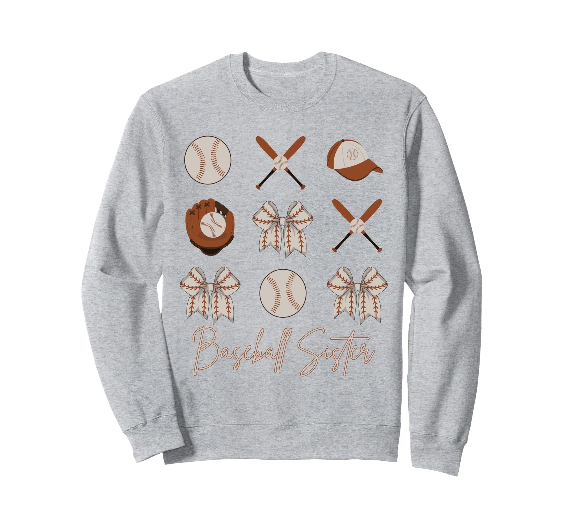 Baseball Sister Coquette Bow Sweatshirt - Aesthetic Graphic Men Women - T-Shirt, Sweatshirt, Hoodie
