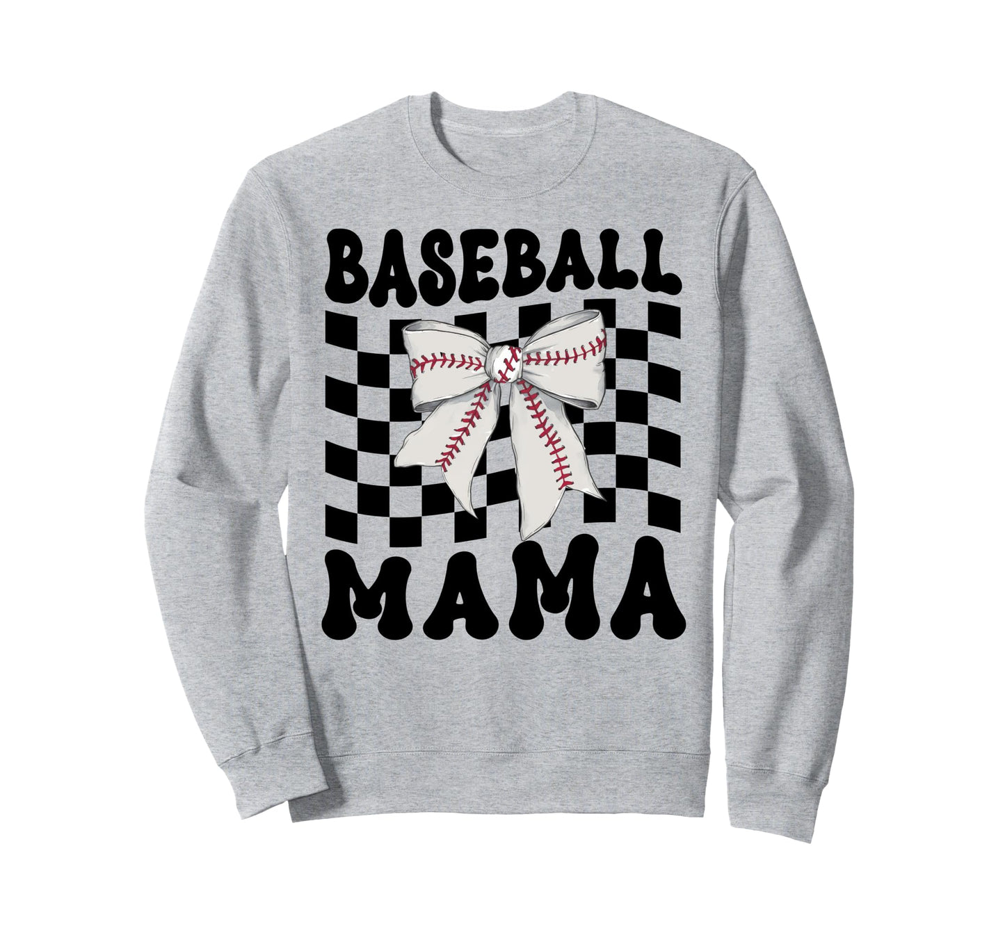 Baseball Mama Coquette Bow Game Sweatshirt - Custom Art Print Men Women - T-Shirt, Sweatshirt, Hoodie