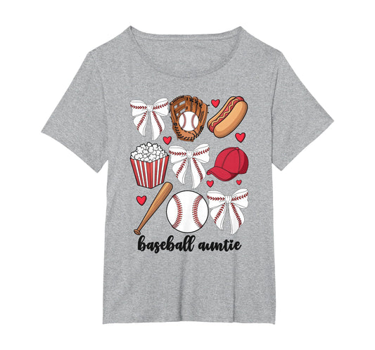 Baseball Auntie Coquette Bow Nephew T-Shirt - Graphic Print for Adults - T-Shirt, Sweatshirt, Hoodie