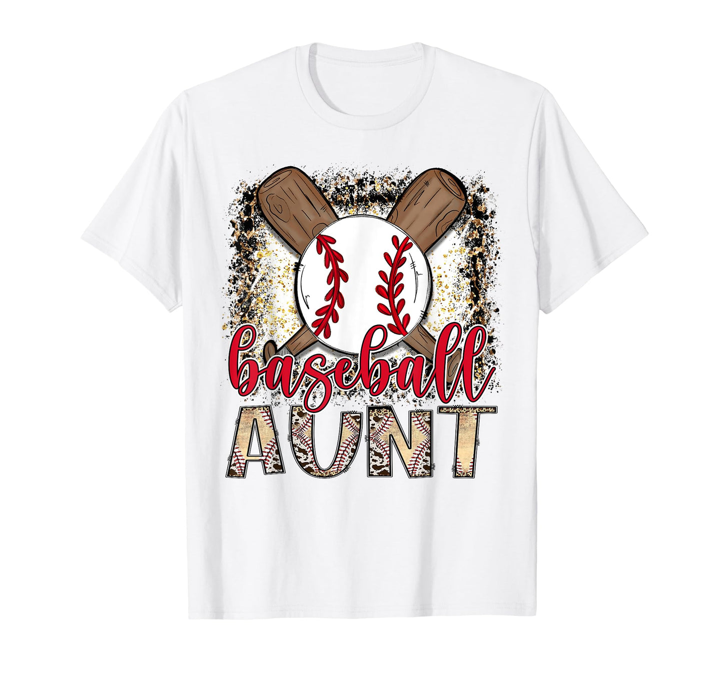 Baseball Aunt Leopard Proud Ball T-Shirt - Casual Everyday Wear Unisex - T-Shirt, Sweatshirt, Hoodie