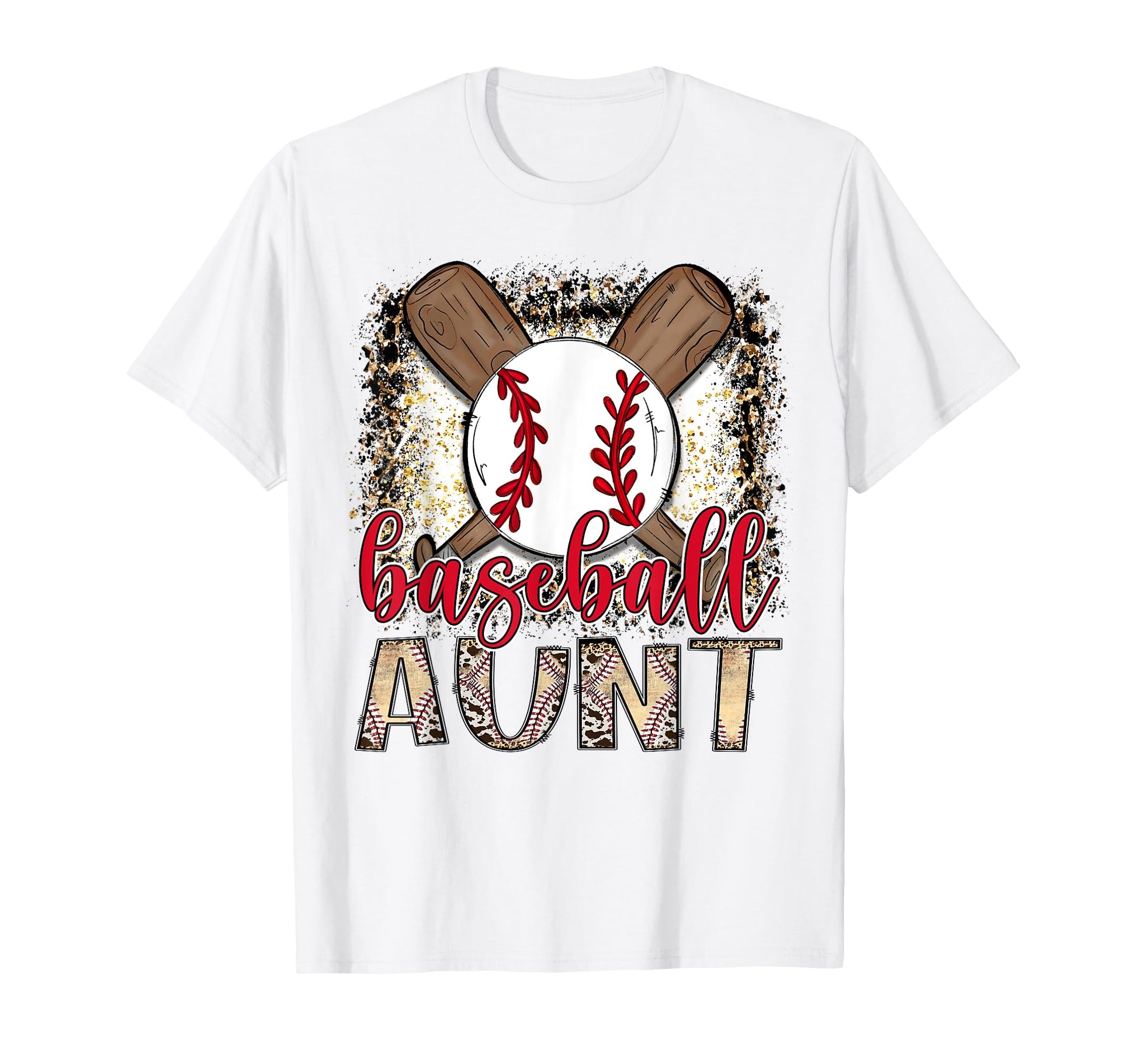 Baseball Aunt Leopard Proud Ball T-Shirt - Casual Everyday Wear Unisex - T-Shirt, Sweatshirt, Hoodie