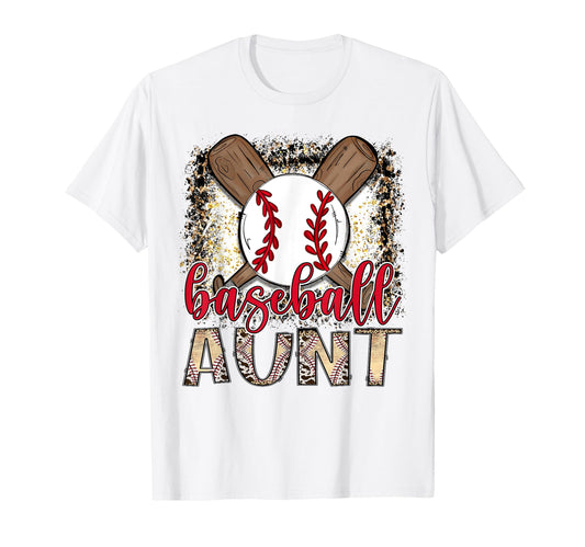Baseball Aunt Leopard Proud Ball T-Shirt - Casual Everyday Wear Unisex - T-Shirt, Sweatshirt, Hoodie