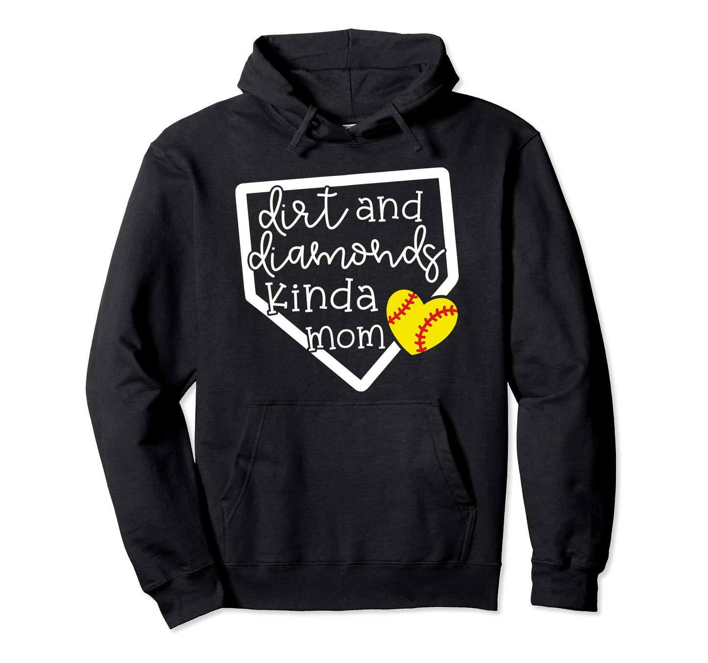 Dirt And Diamonds Kinda Mom Baseball Hoodie - Graphic Print for Adults - T-Shirt, Sweatshirt, Hoodie