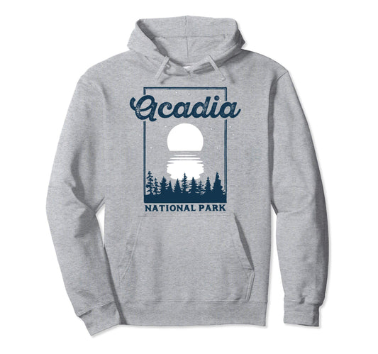 Acadia National Park Maine Night Hoodie - Minimalist Print for Adults - T-Shirt, Sweatshirt, Hoodie