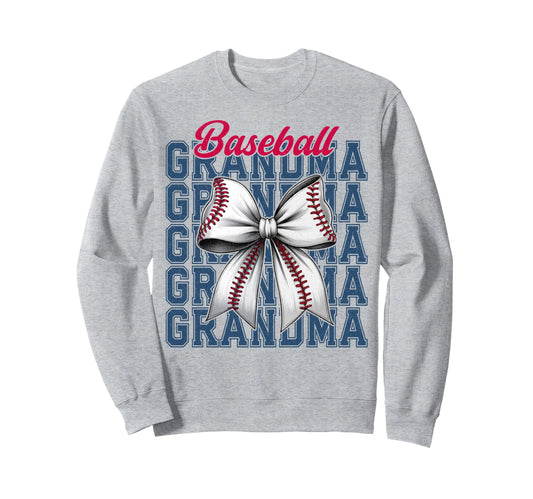 Baseball Grandma Coquette Bow Sweatshirt - Streetwear Style for Adults - T-Shirt, Sweatshirt, Hoodie