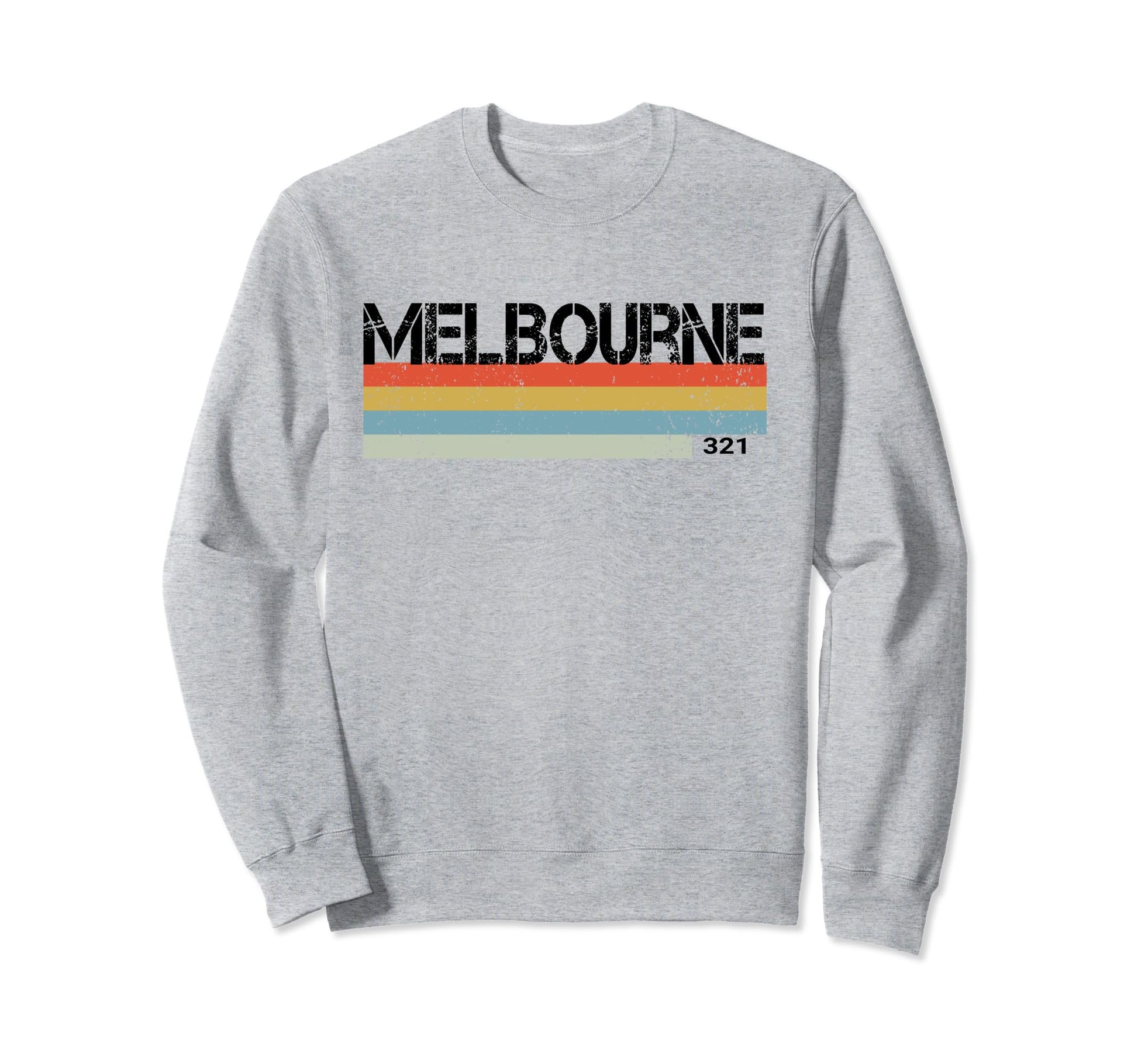 Melbourne Fl Stripes Sweatshirt - Aesthetic Graphic for Adults - T-Shirt, Sweatshirt, Hoodie