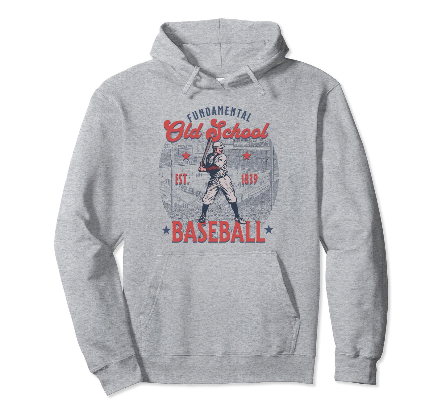 Funny Fundamental Old School Baseball Hoodie - Graphic Print Men Women - T-Shirt, Sweatshirt, Hoodie