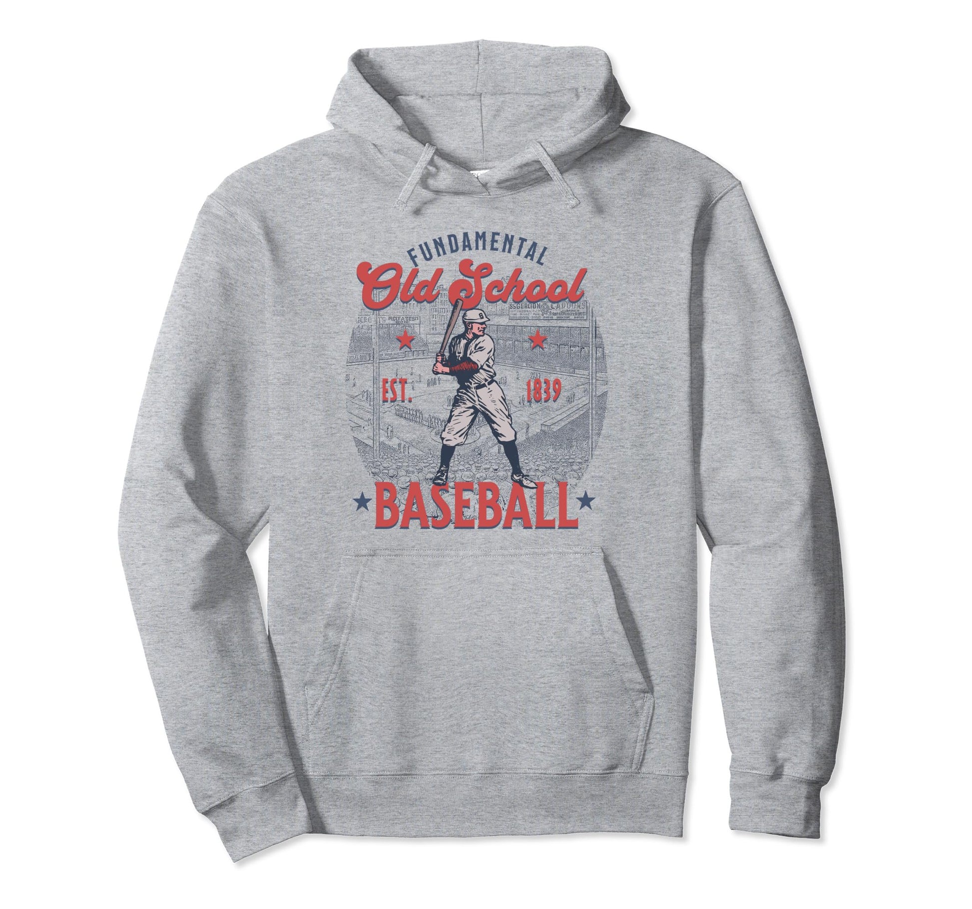 Funny Fundamental Old School Baseball Hoodie - Graphic Print Men Women - T-Shirt, Sweatshirt, Hoodie