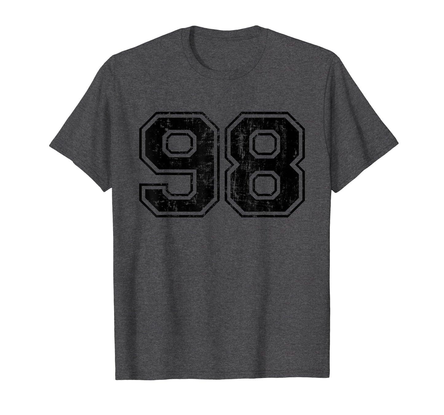 Number 98 Varsity Distressed Sport Team T-Shirt - Graphic Print Men Women - T-Shirt, Sweatshirt, Hoodie