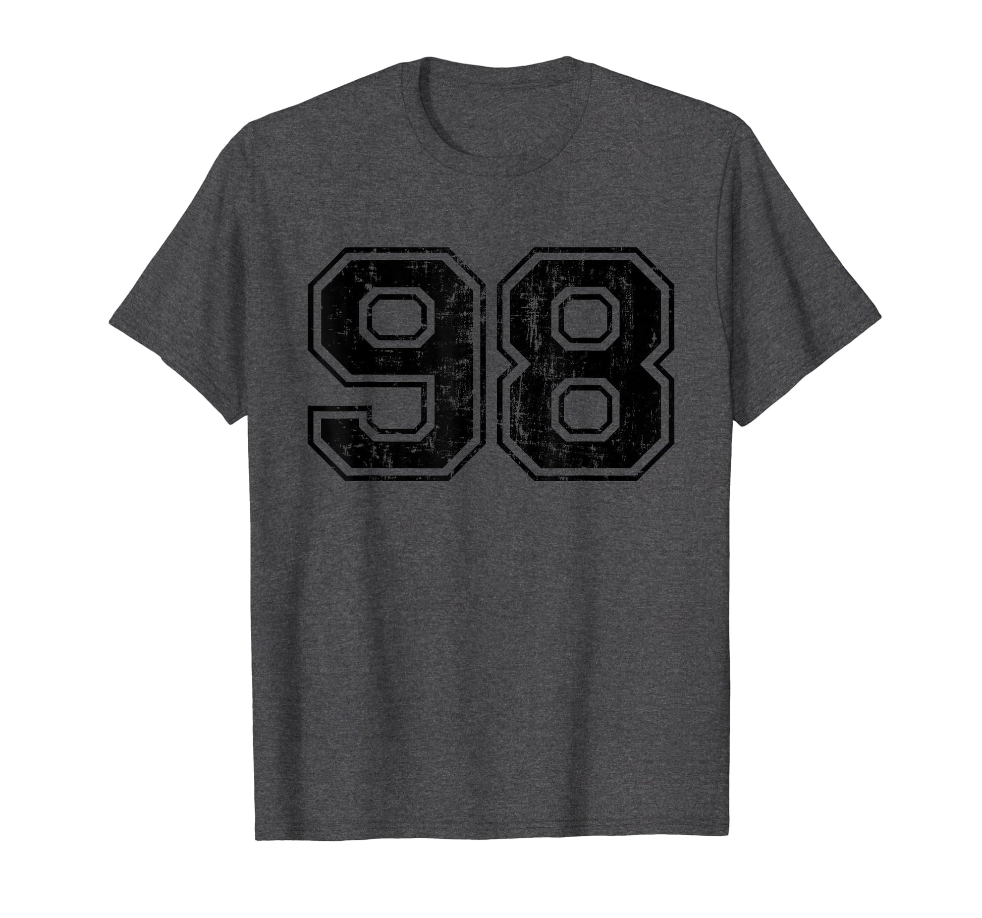 Number 98 Varsity Distressed Sport Team T-Shirt - Graphic Print Men Women - T-Shirt, Sweatshirt, Hoodie