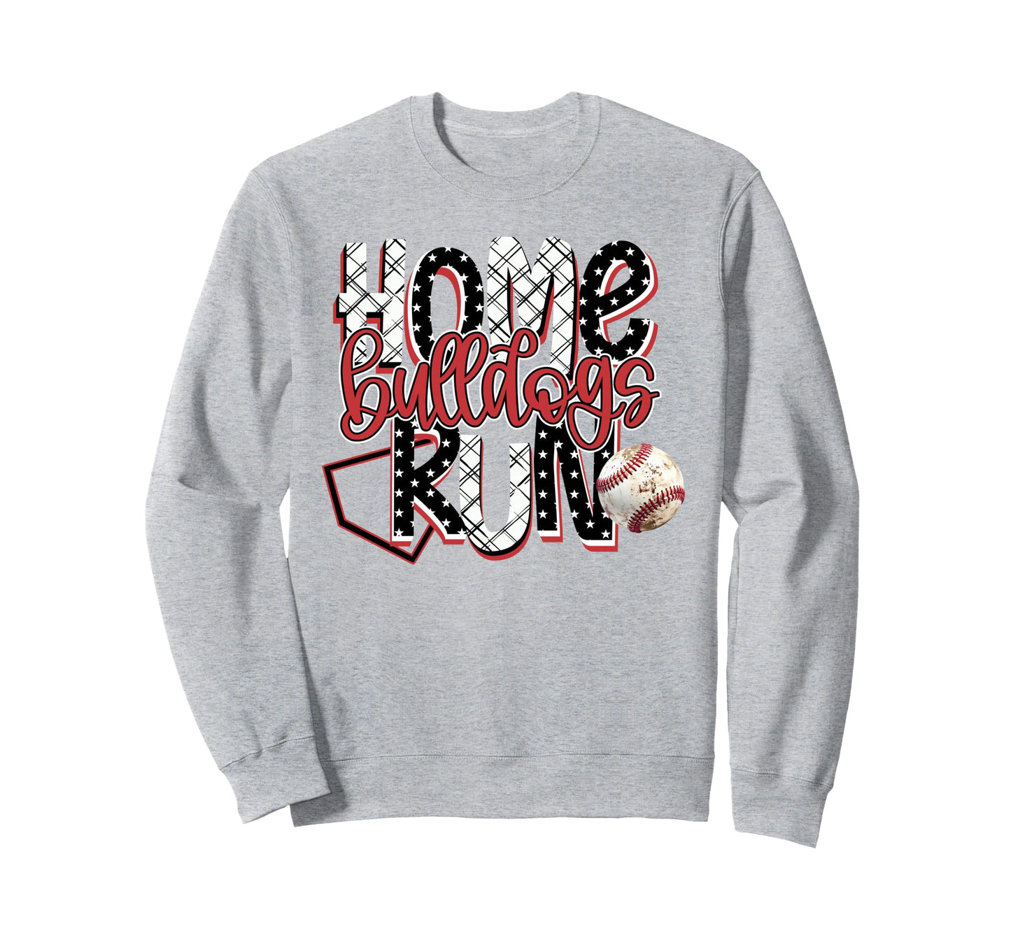 Home Run Bulldogs Baseball Game Sweatshirt - Minimalist Print for Adults - T-Shirt, Sweatshirt, Hoodie