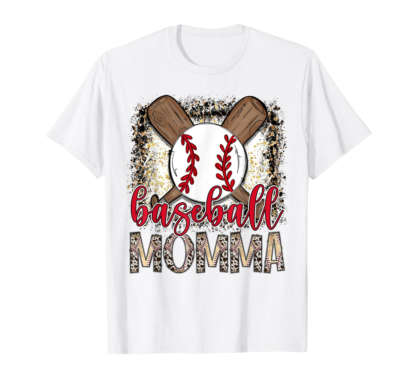 Baseball Momma Leopard Proud Ball T-Shirt - Casual Everyday Wear Unisex - T-Shirt, Sweatshirt, Hoodie