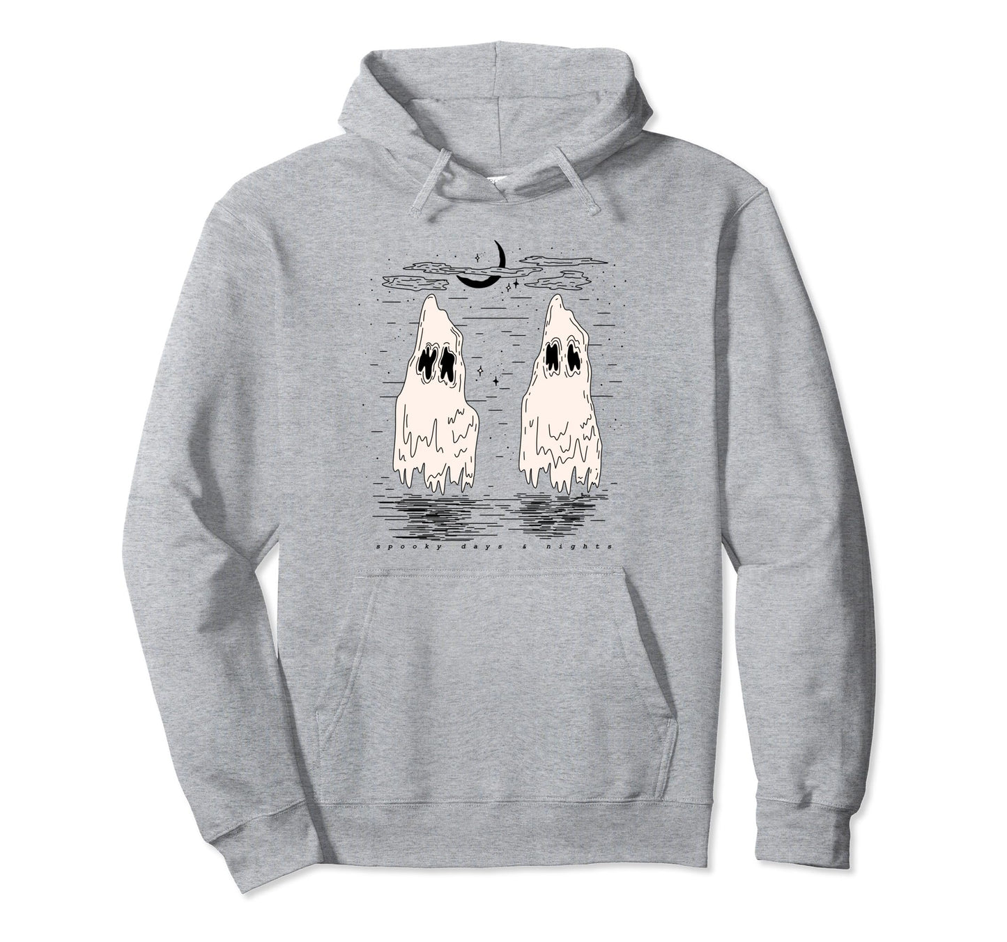 Ghost Halloween Autumn Aesthetic Grunge Hoodie - Unique Graphic for Adults - T-Shirt, Sweatshirt, Hoodie