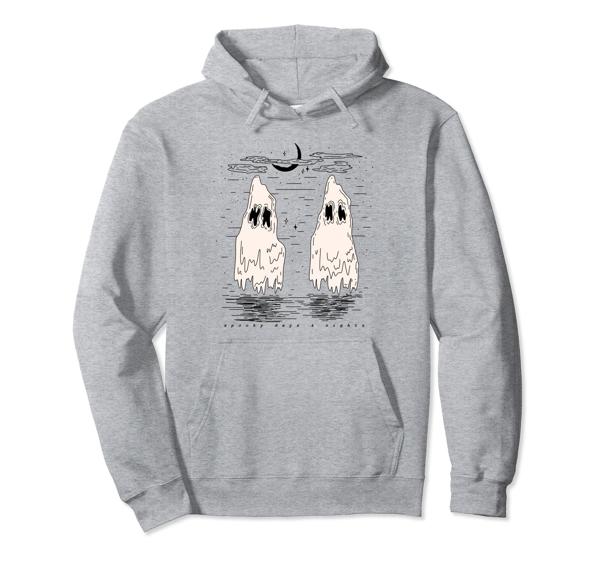 Ghost Halloween Autumn Aesthetic Grunge Hoodie - Unique Graphic for Adults - T-Shirt, Sweatshirt, Hoodie