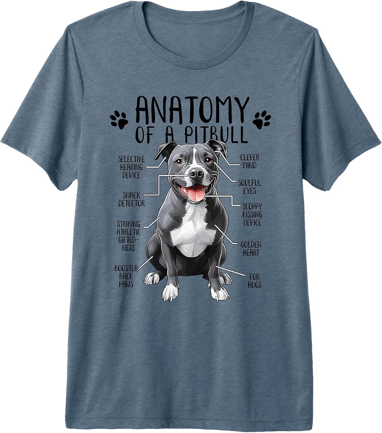 Funny Anatomy Pitbull Dog Cute Pittie Lover Pit Bull - Adult & Kids T-Shirts, Sweatshirts & Hoodies apparel design preview 1
