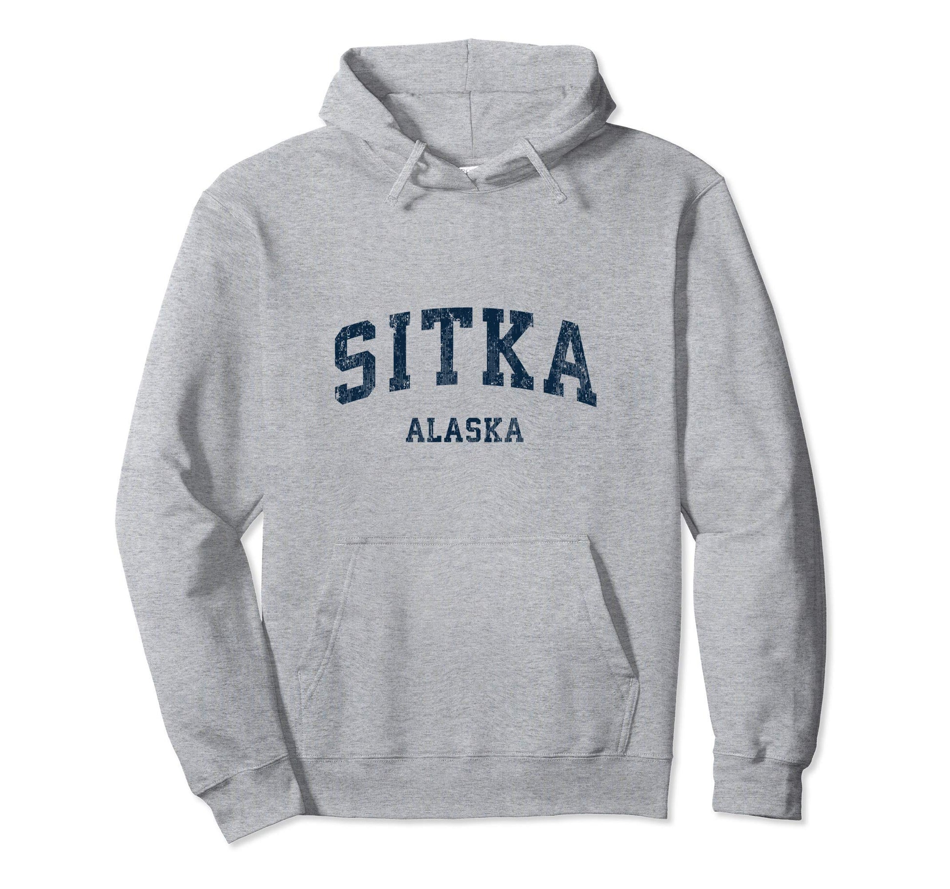 Sitka Alaska Ak Varsity Sports Navy Hoodie - Trendy Graphic for Adults - T-Shirt, Sweatshirt, Hoodie