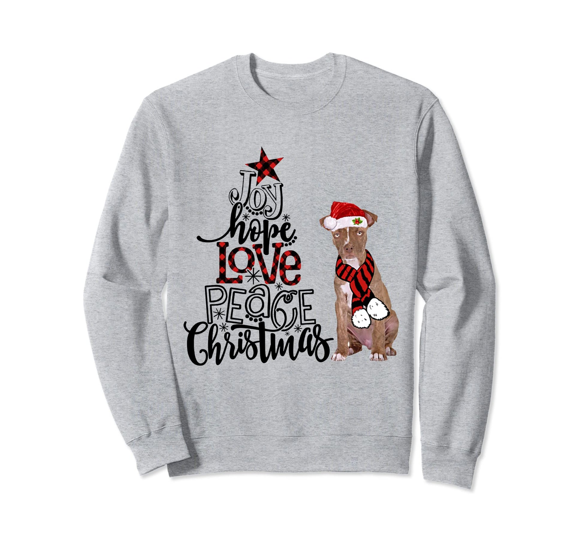 Joy Hope Love Peace Pitbull 2020 Sweatshirt - Fun Novelty Design for Adults - T-Shirt, Sweatshirt, Hoodie
