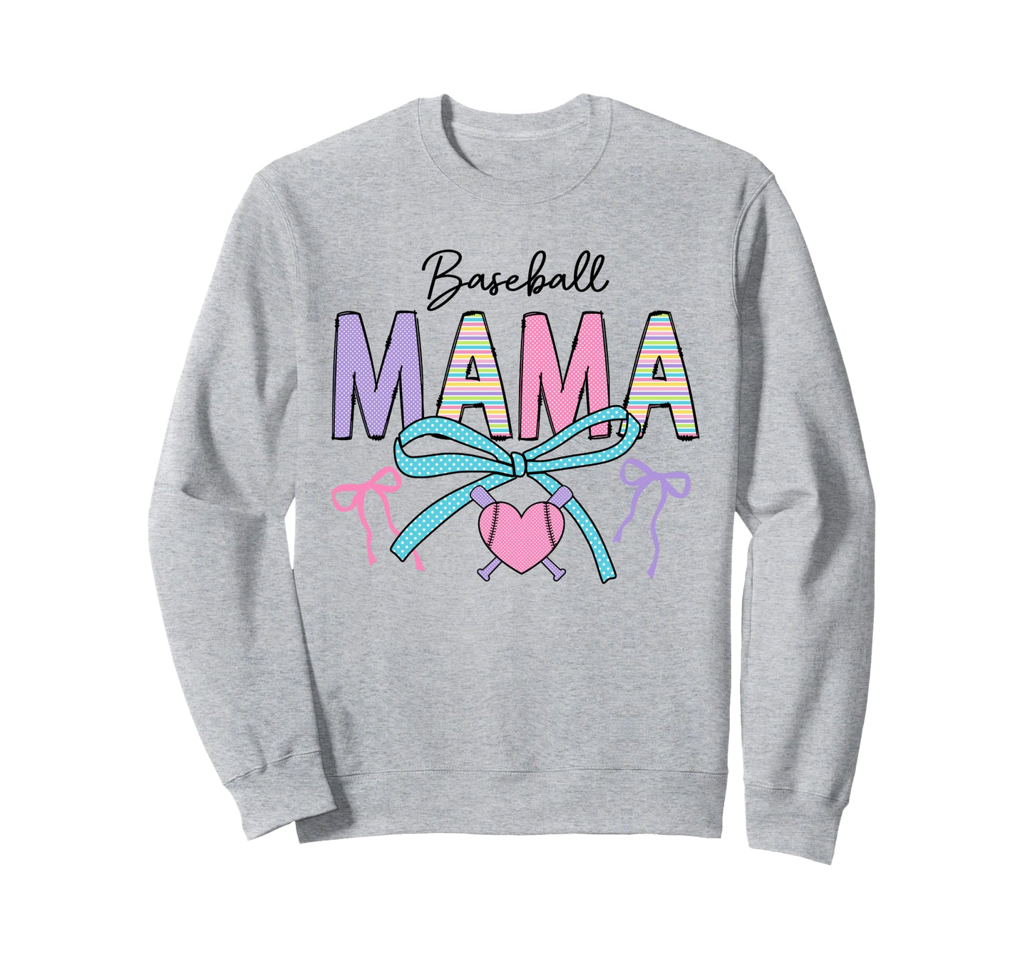 Baseball Mama Sports Mom Pastel Sweatshirt - Aesthetic Graphic Unisex - T-Shirt, Sweatshirt, Hoodie