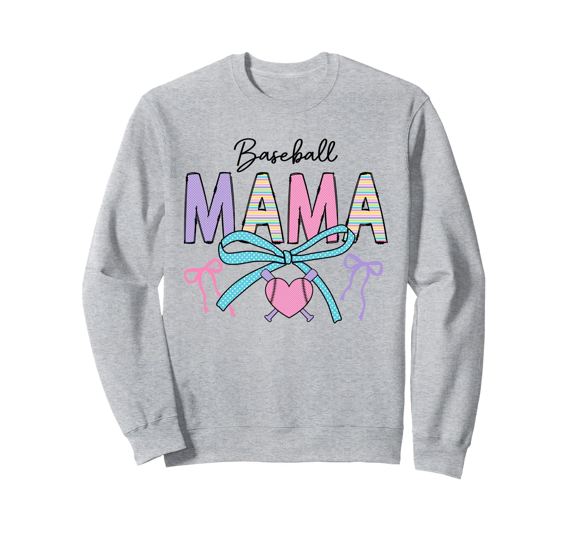 Baseball Mama Sports Mom Pastel Sweatshirt - Aesthetic Graphic Unisex - T-Shirt, Sweatshirt, Hoodie