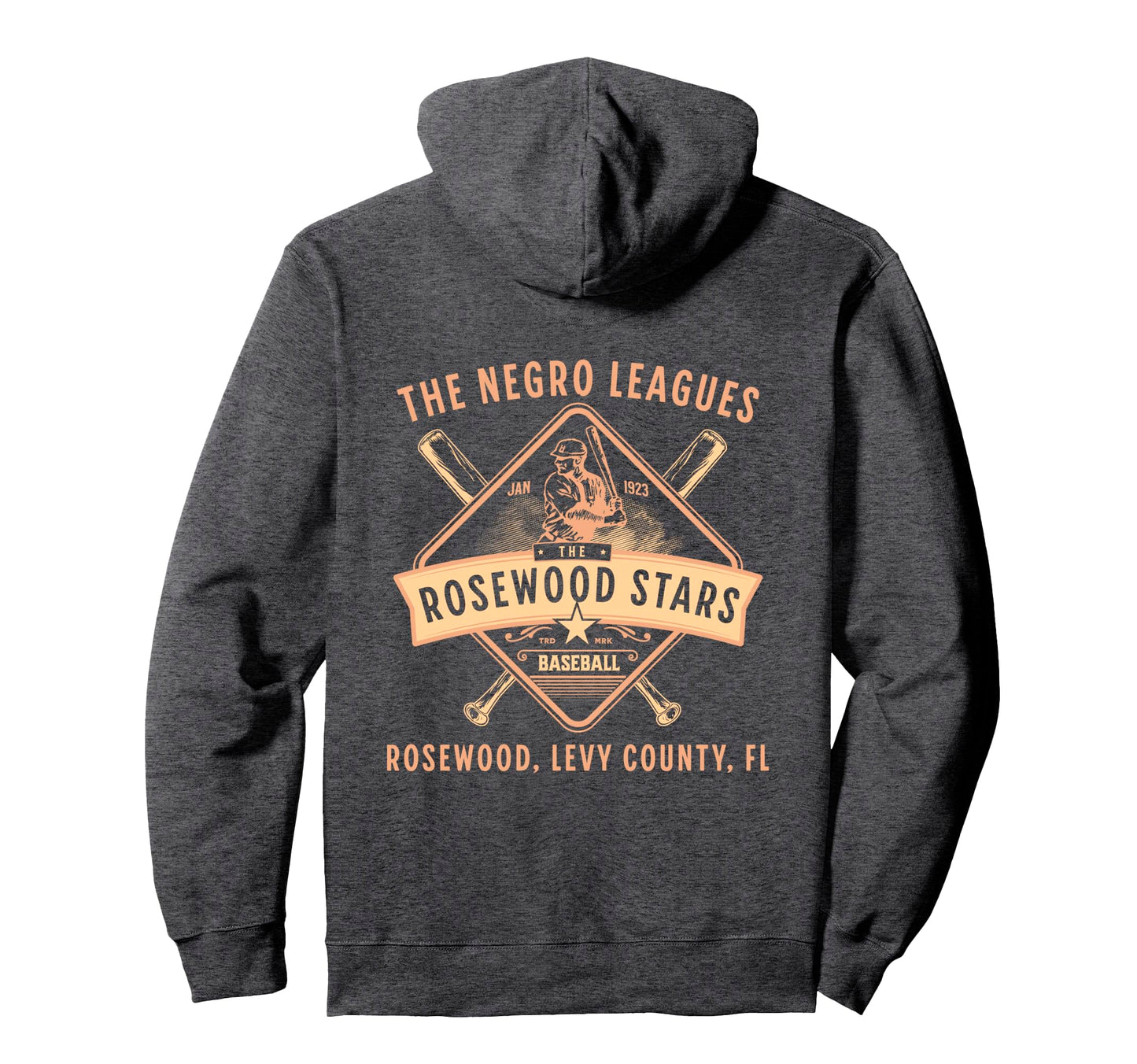 Negro League 1923 Rosewood Stars Baseball Hoodie - Graphic Print Men Women - T-Shirt, Sweatshirt, Hoodie