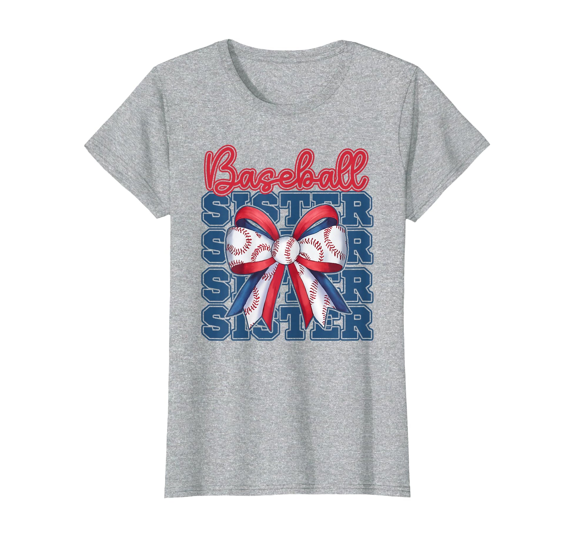 Baseball Sister Coquette Bow Sport T-Shirt - Novelty Apparel Men Women - T-Shirt, Sweatshirt, Hoodie