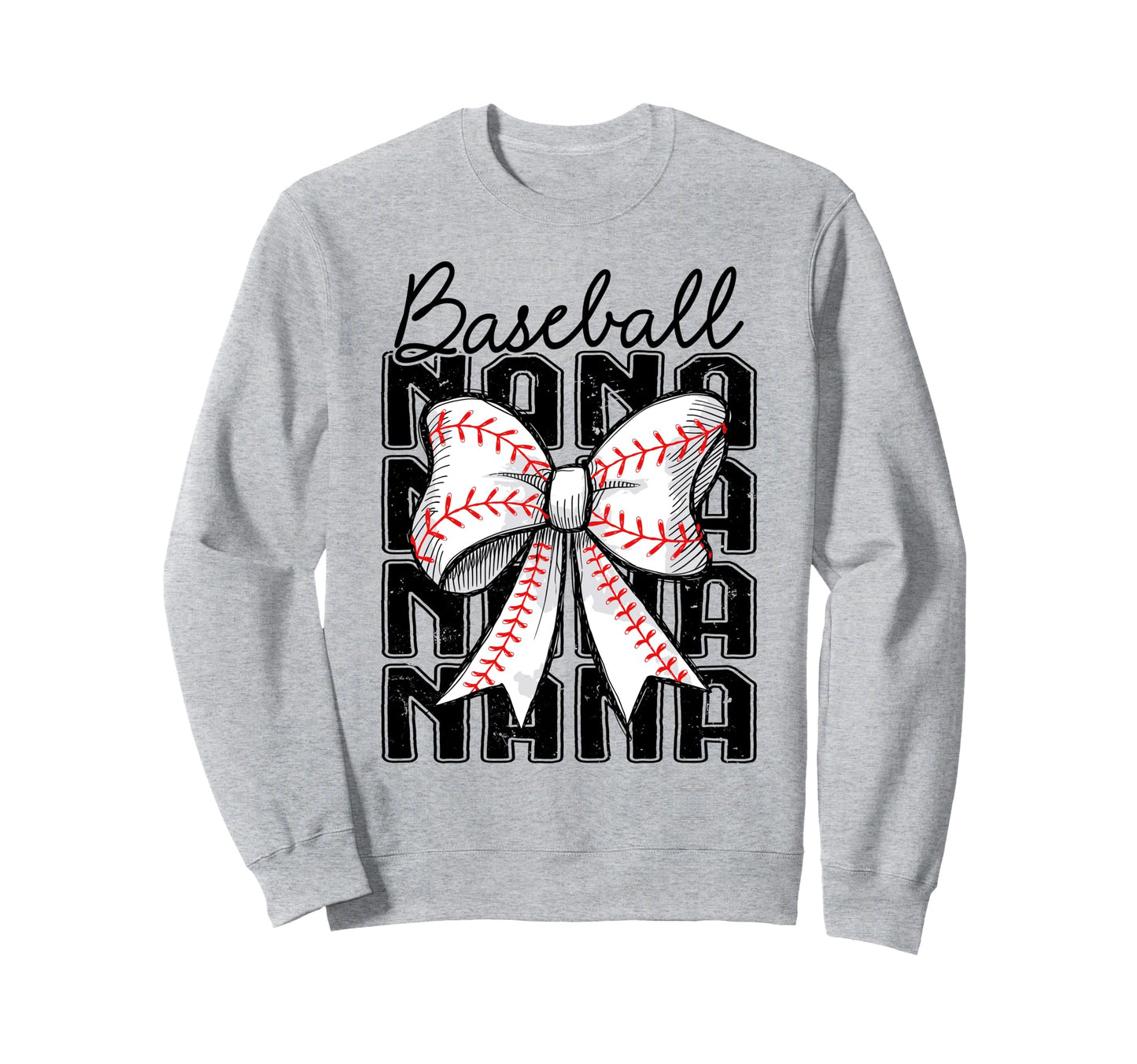 Baseball Nana Coquette Bow Baseball Sweatshirt - Graphic Print Unisex - T-Shirt, Sweatshirt, Hoodie
