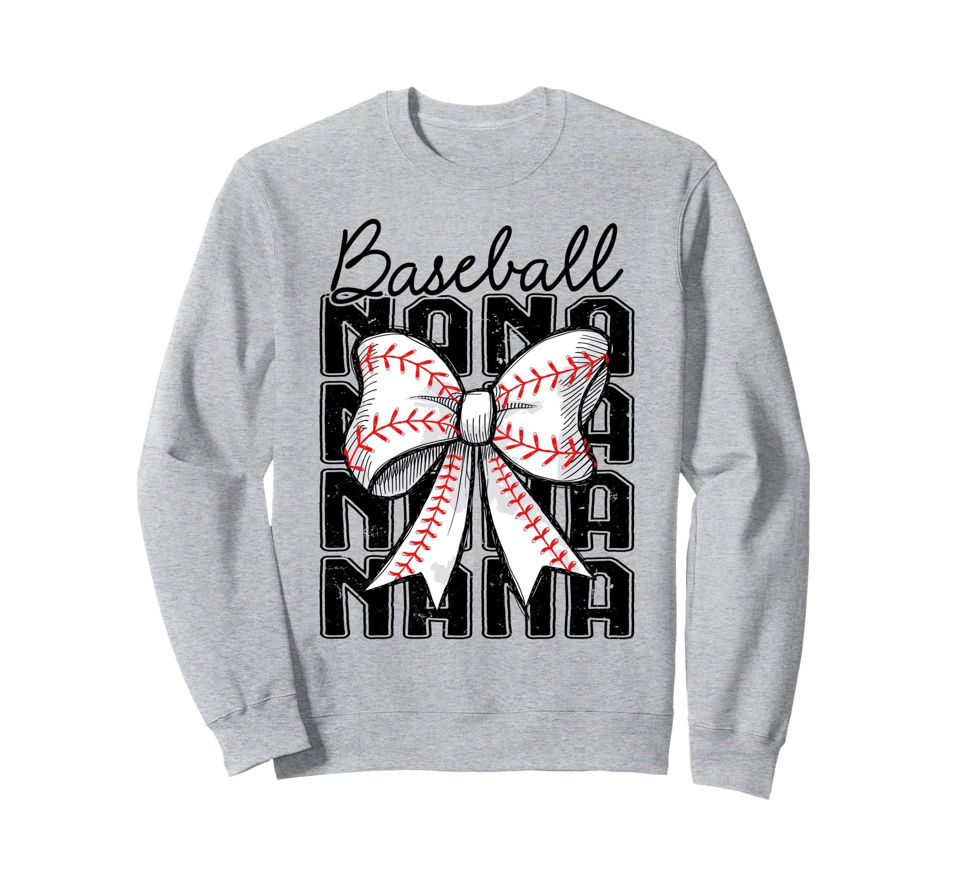 Baseball Nana Coquette Bow Baseball Sweatshirt - Graphic Print Unisex - T-Shirt, Sweatshirt, Hoodie