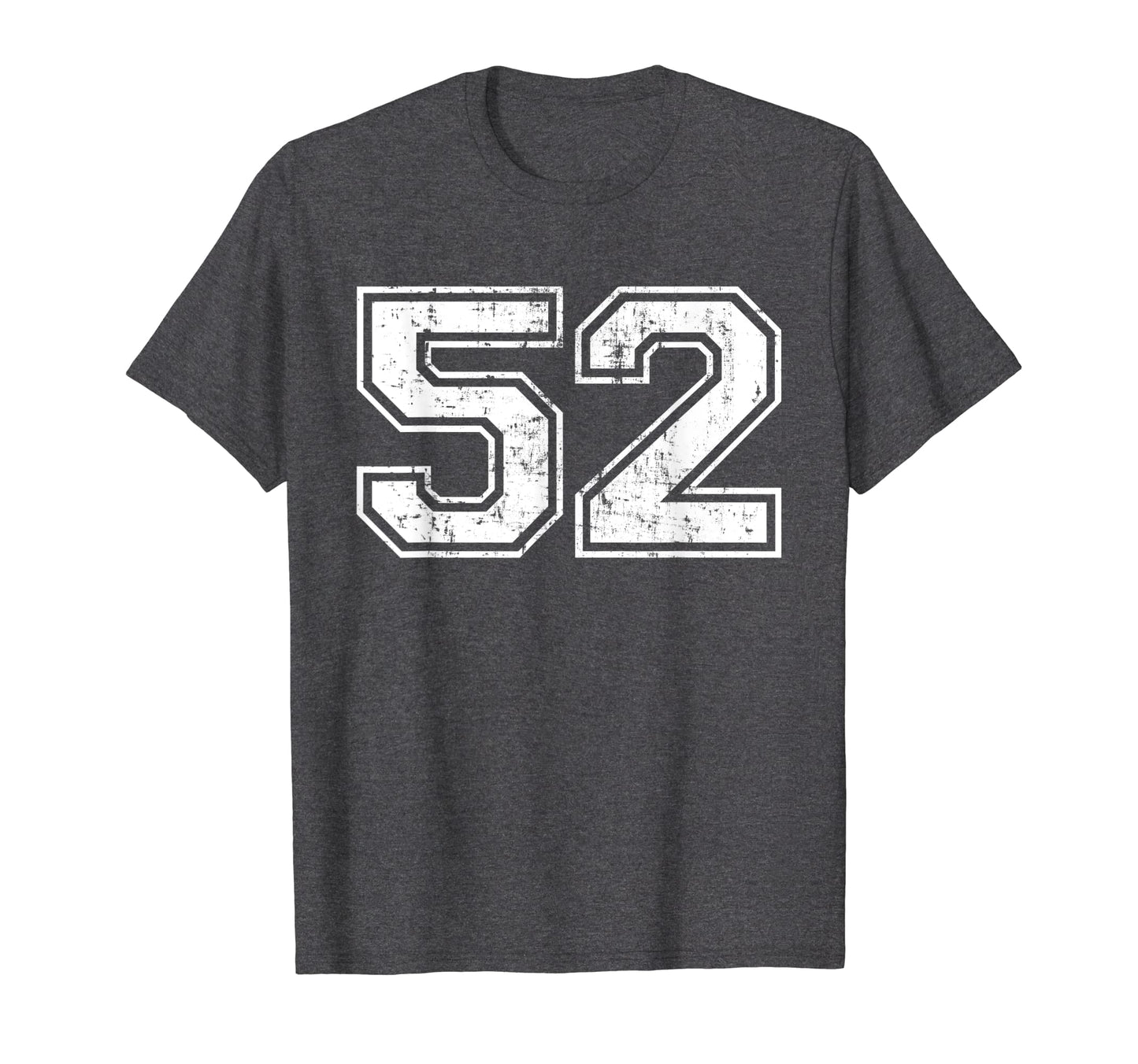 Number 52 Varsity Distressed Sports T-Shirt - Aesthetic Graphic for Adults - T-Shirt, Sweatshirt, Hoodie