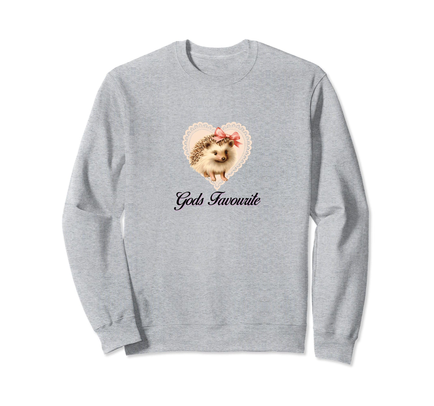 Gods Favourite Coquette Hedgehog Sweatshirt - Custom Art Print for Adults - T-Shirt, Sweatshirt, Hoodie