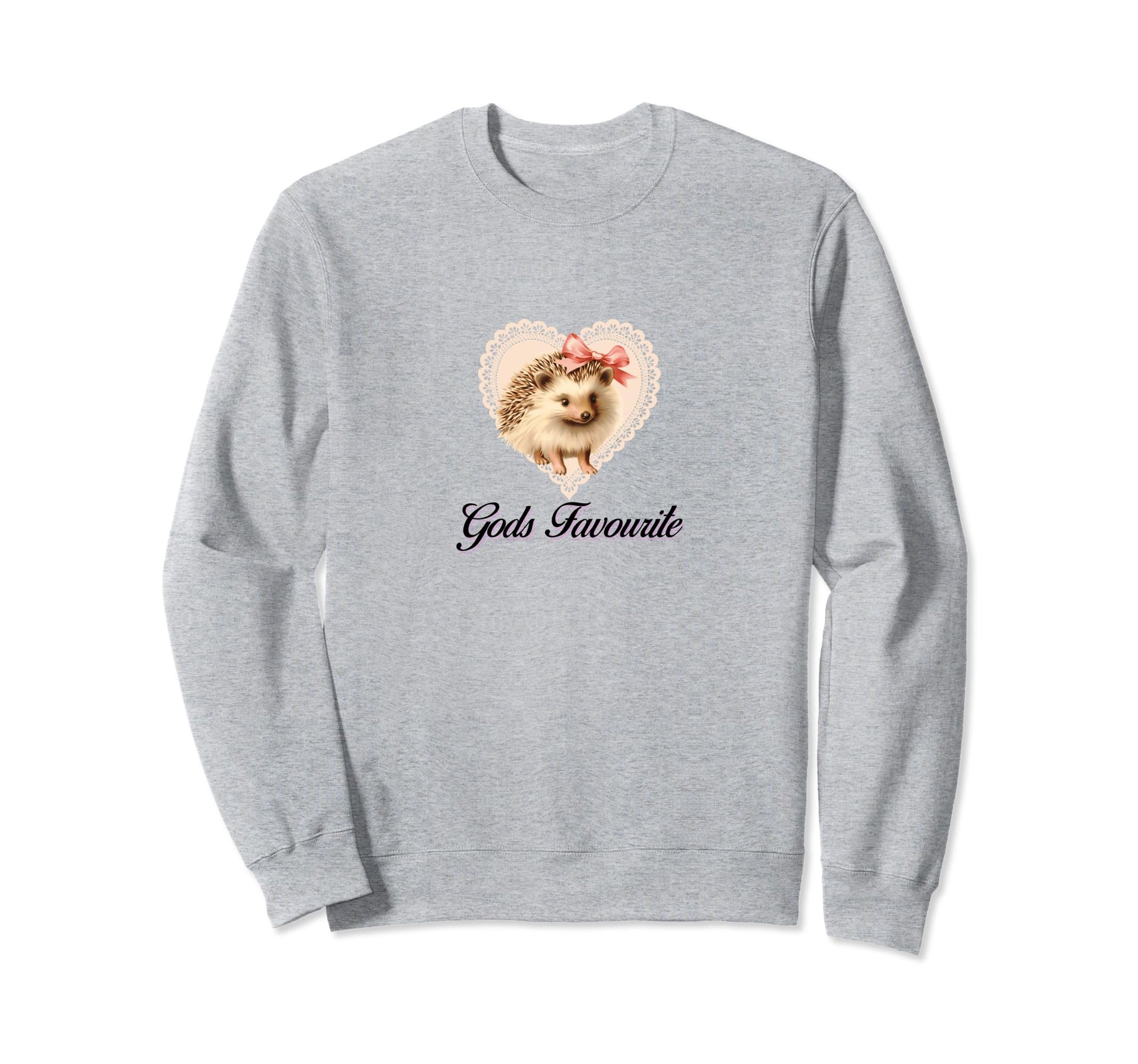Gods Favourite Coquette Hedgehog Sweatshirt - Custom Art Print for Adults - T-Shirt, Sweatshirt, Hoodie