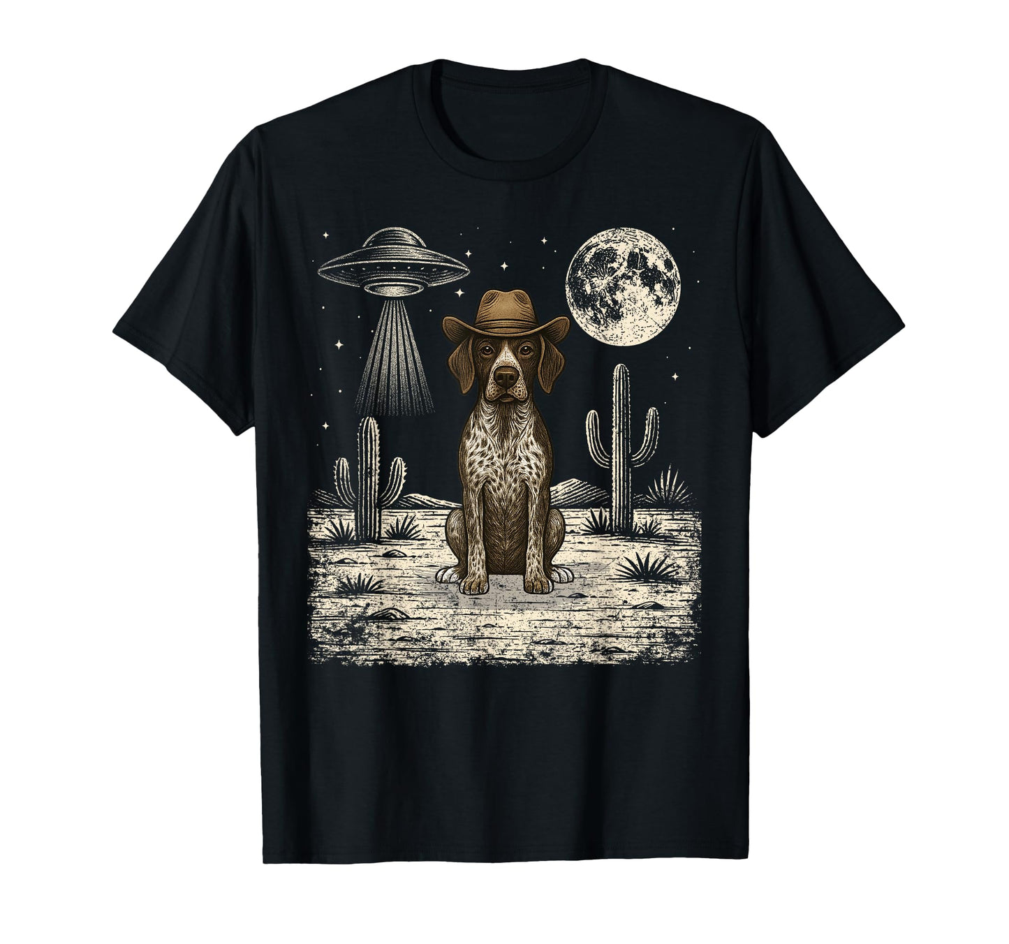 Funny German Shorthaired Pointer Cowboy T-Shirt - Graphic Print Unisex - T-Shirt, Sweatshirt, Hoodie